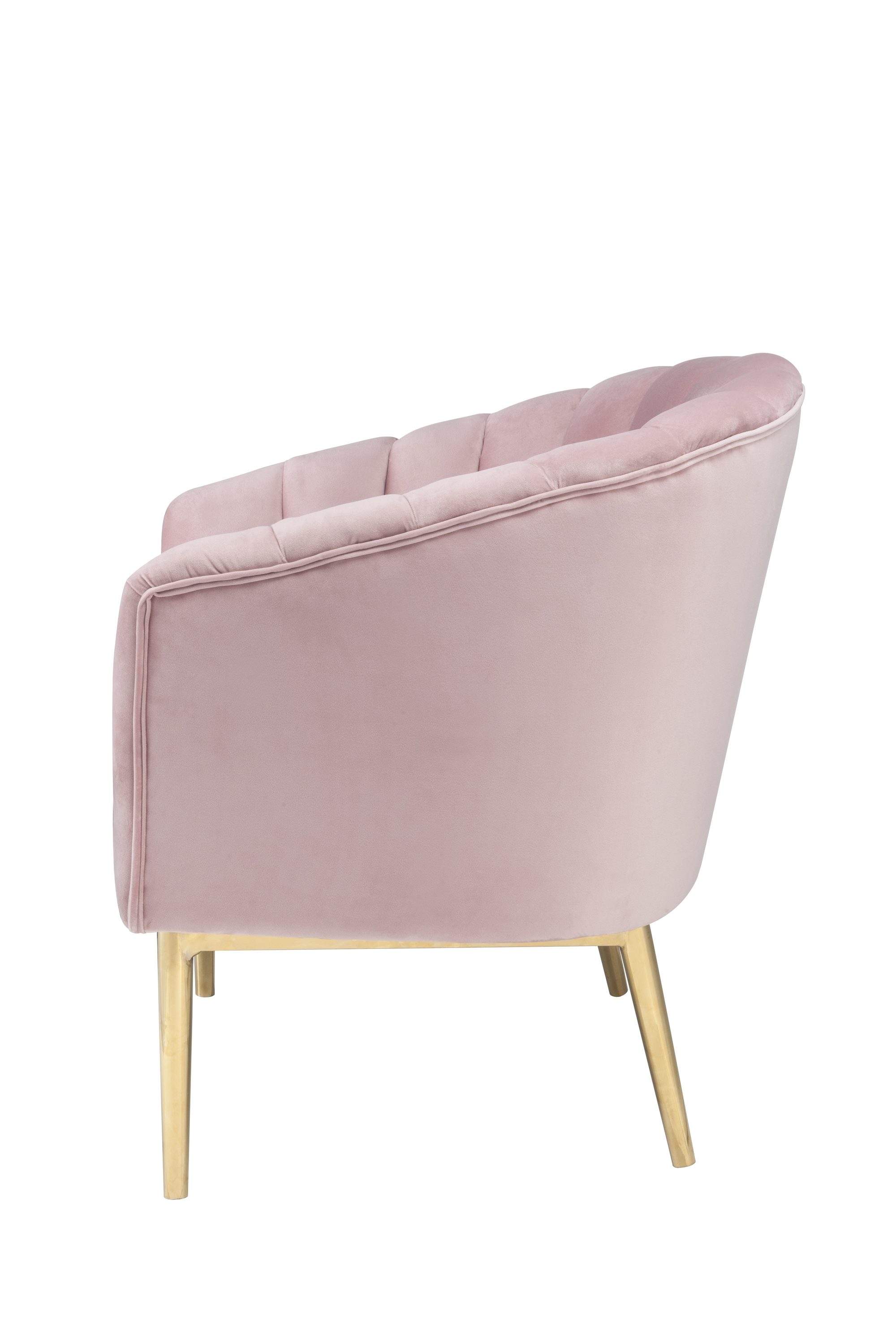 Benzara Casual Pink And Gold Velvet Contemporary Accent Chair In The ...