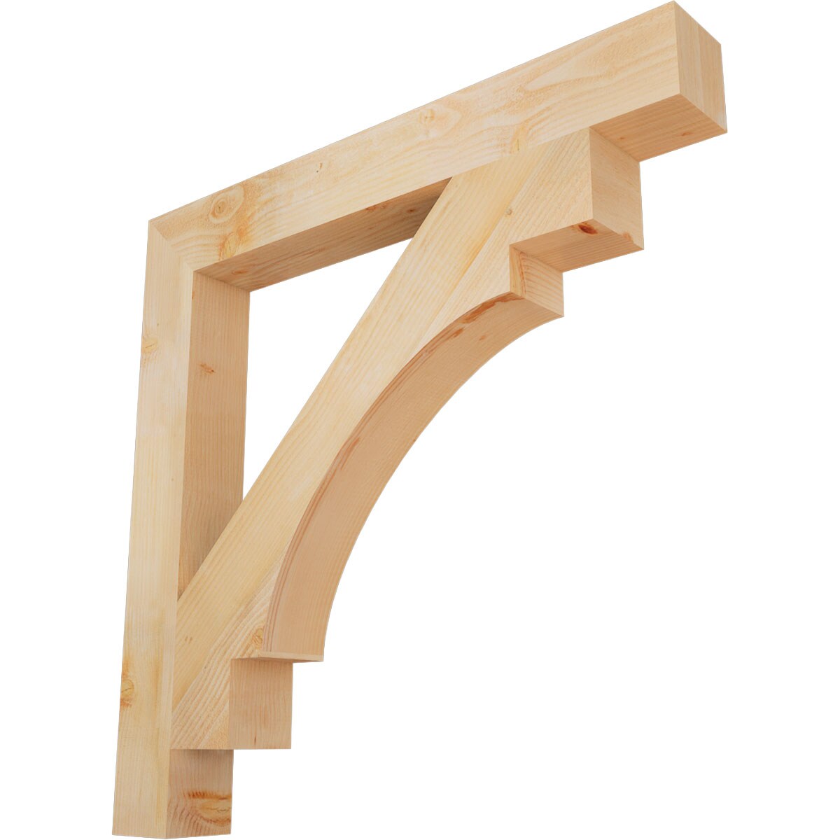 Ekena Millwork BKT06X48X48MRC05RDF Merced block rough sawn 6-in x 48-in x 48-in Douglas fir Brown Wood Standard bracket