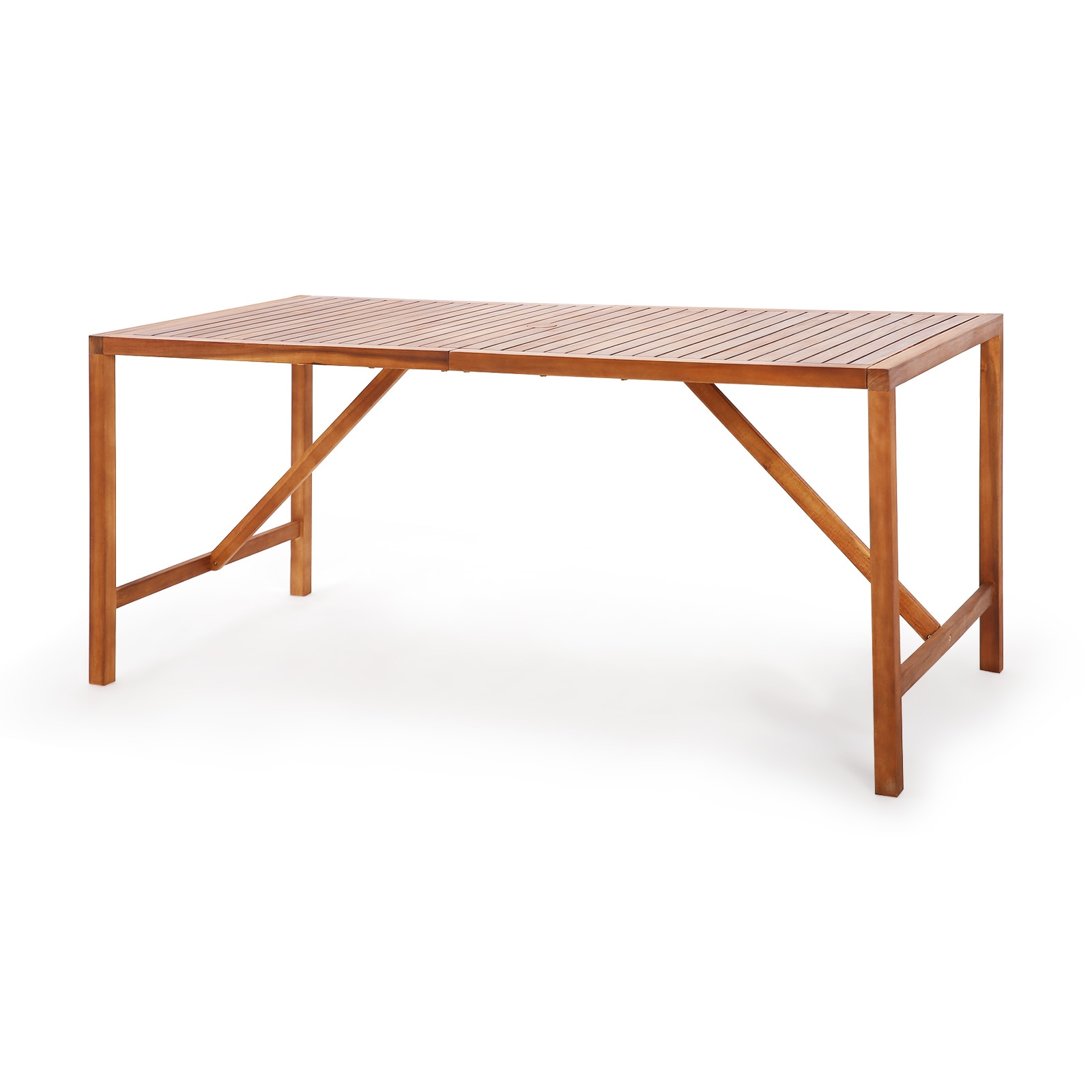 Iseryn - Patio Table Rectangle Outdoor Dining Table 31.5-in W x 67-in L with Umbrella Hole