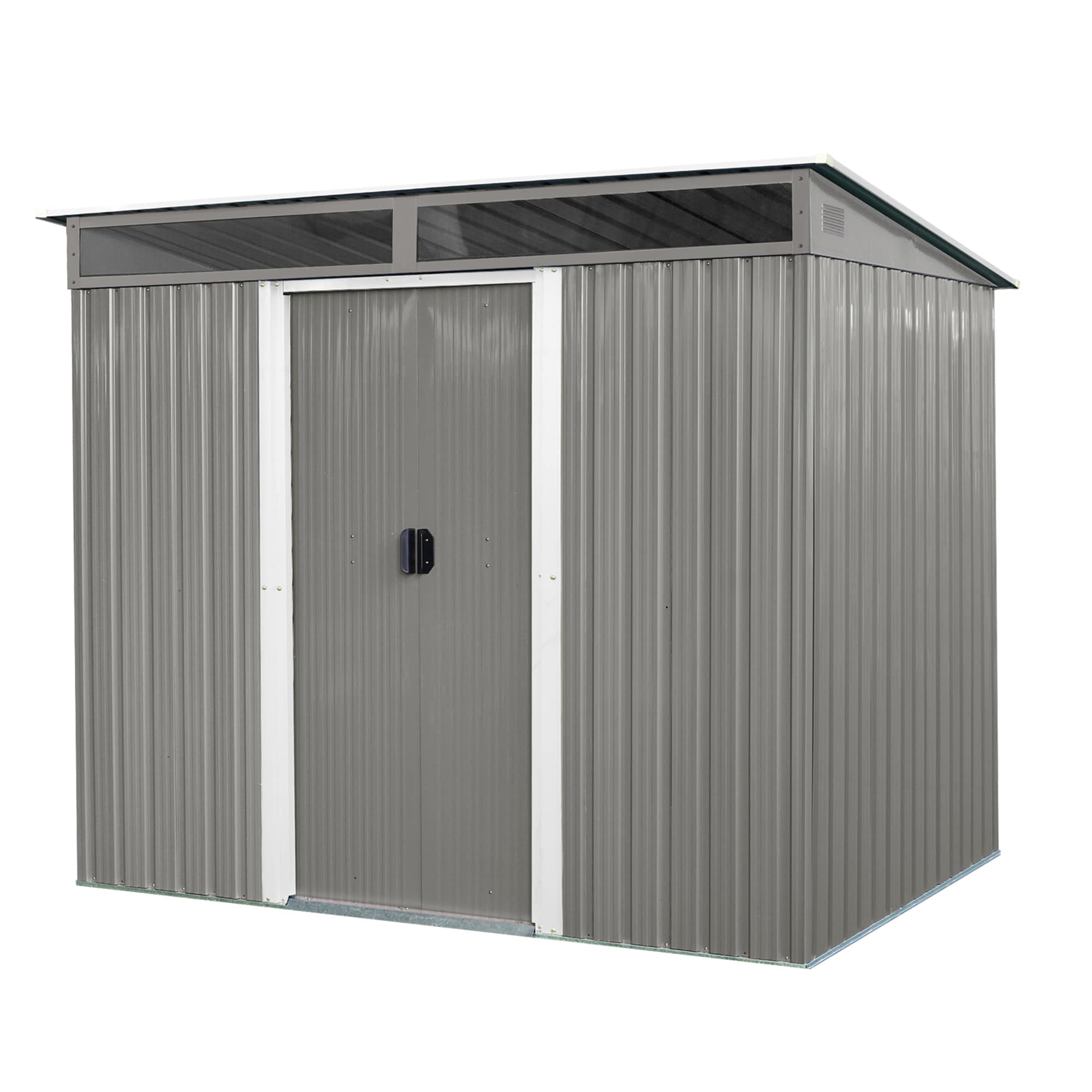 BABOOM BOM-185311-OR 8-ft x 6-ft Outdoor Metal Storage Galvanized steel Storage Shed