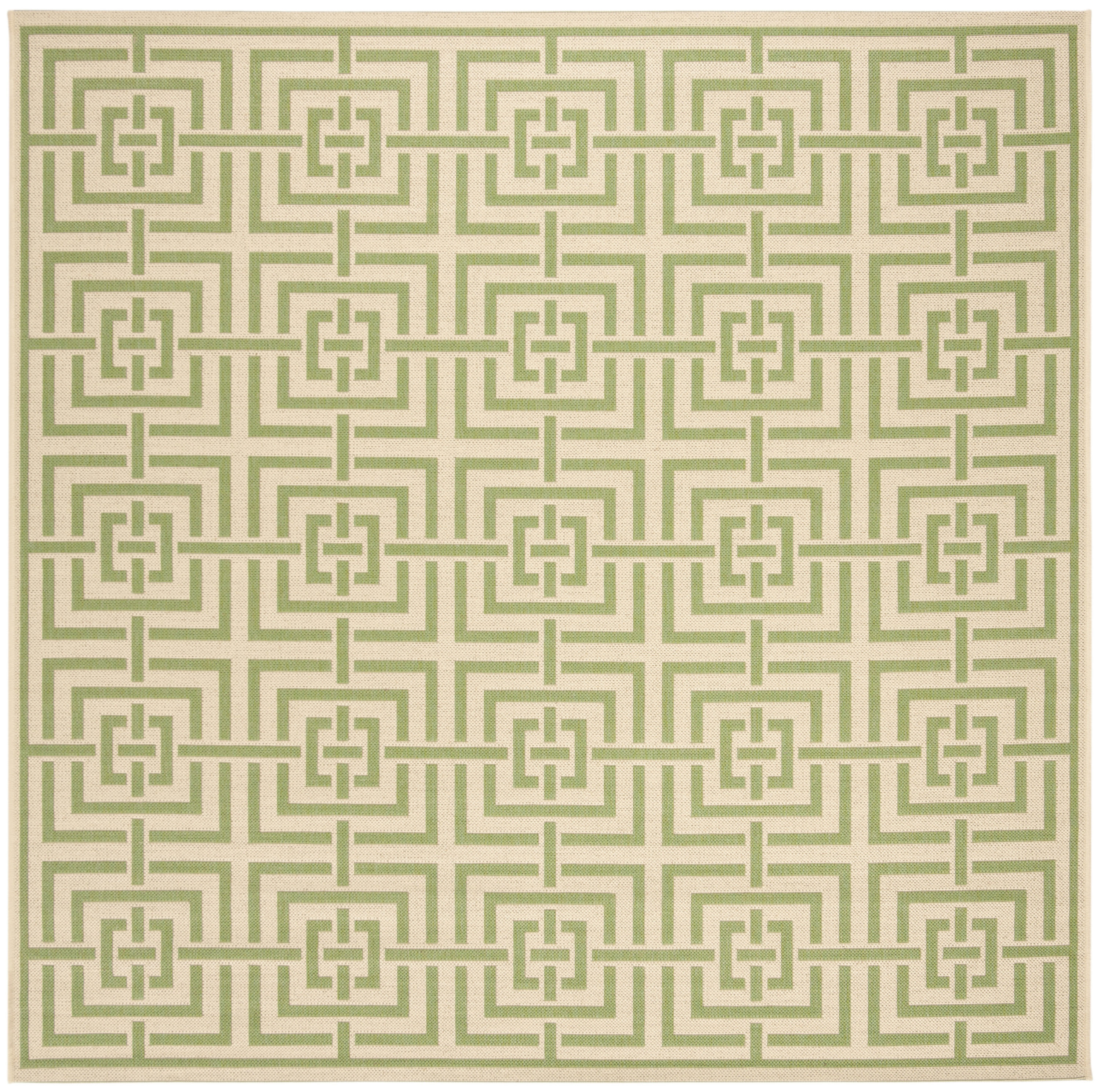 Safavieh LND128V-6SQ Linden Heather 7 x 7 (ft) Loomed Polypropylene Cream/Olive Square Indoor Abstract Bohemian/Eclectic Area rug