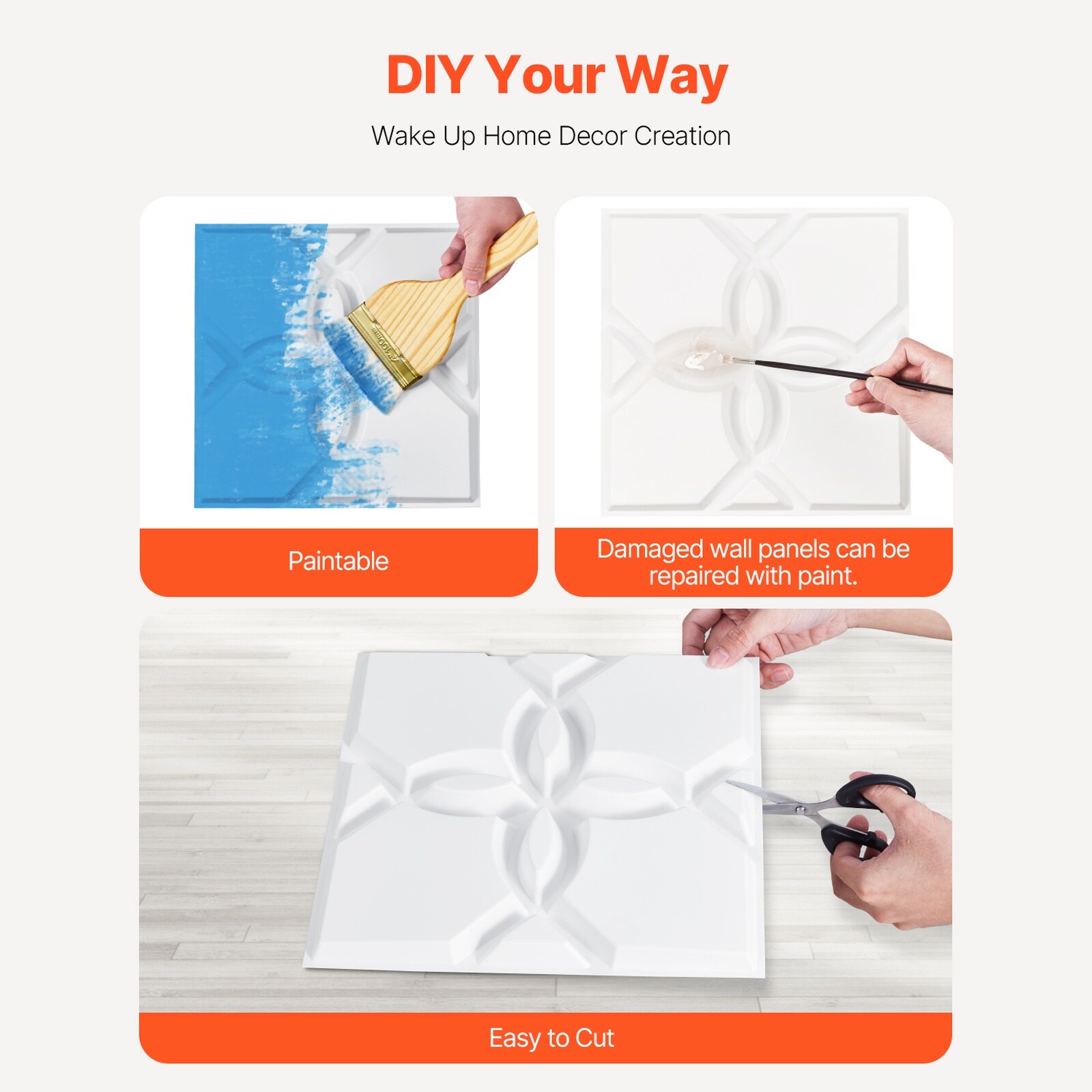 GIVIMO 3D Wall Panels 33-Pack 11.81 x 11.81-in PVC Modern Minimalist ...