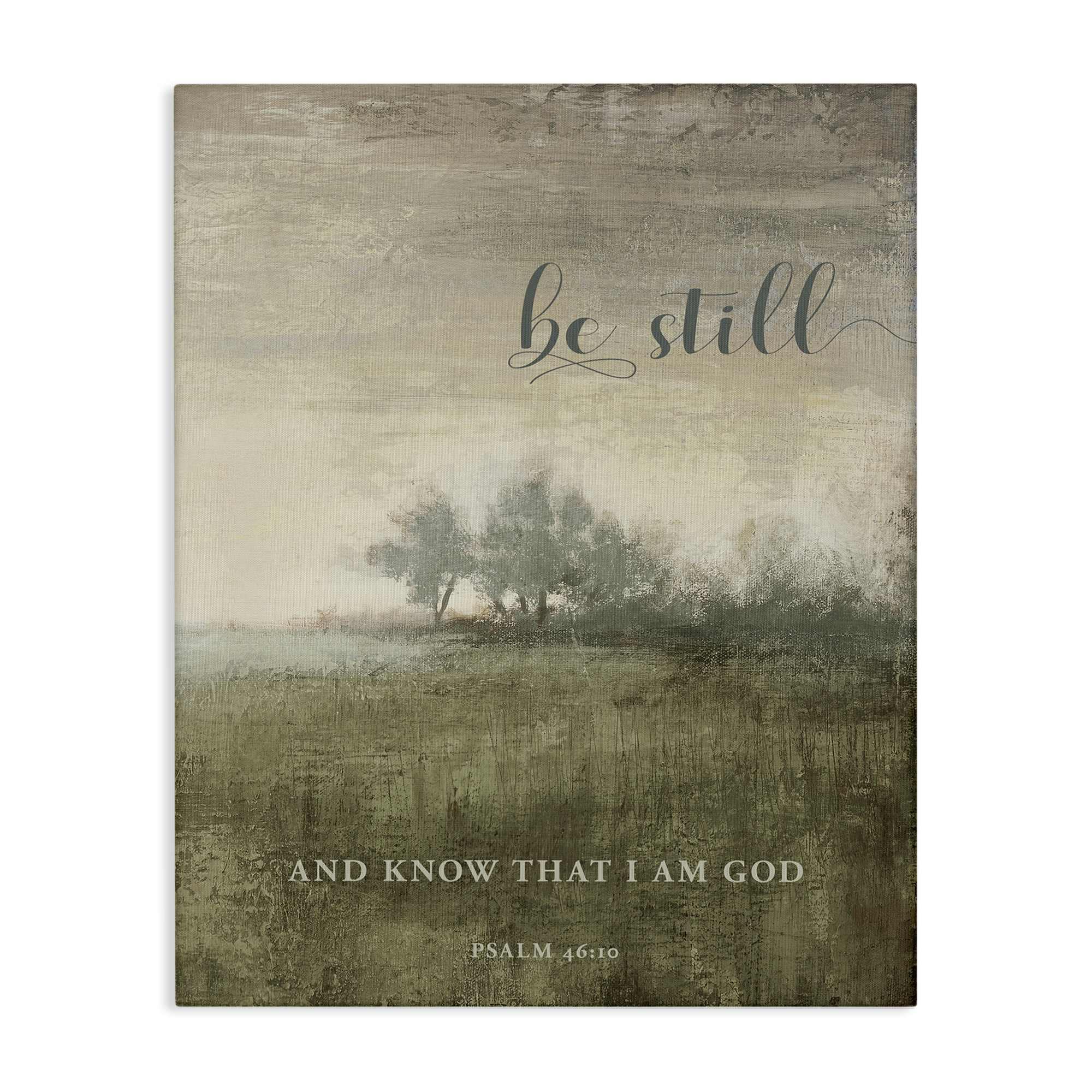 Stupell Industries BS-823-CN-16X20 Be Still over Rustic Landscape Canvas Wall Art By John Spaeth 16 x 20
