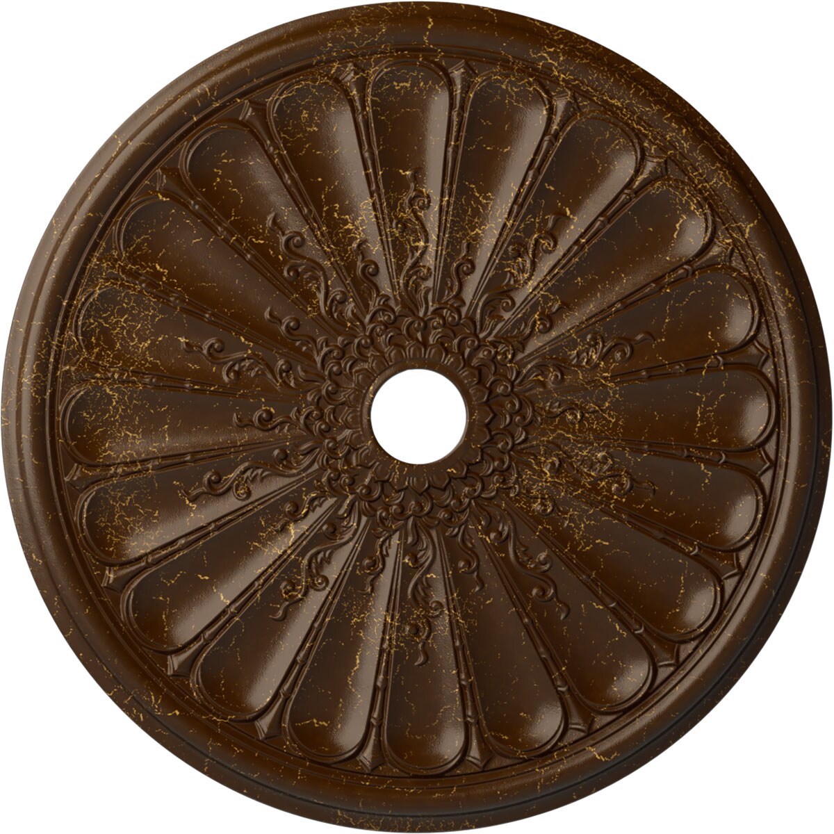 Ekena Millwork CM31KIRBC Kirke 31.5-in W x 31.5-in L Painted Root Beer Crackle Polyurethane Whole Ceiling Medallion