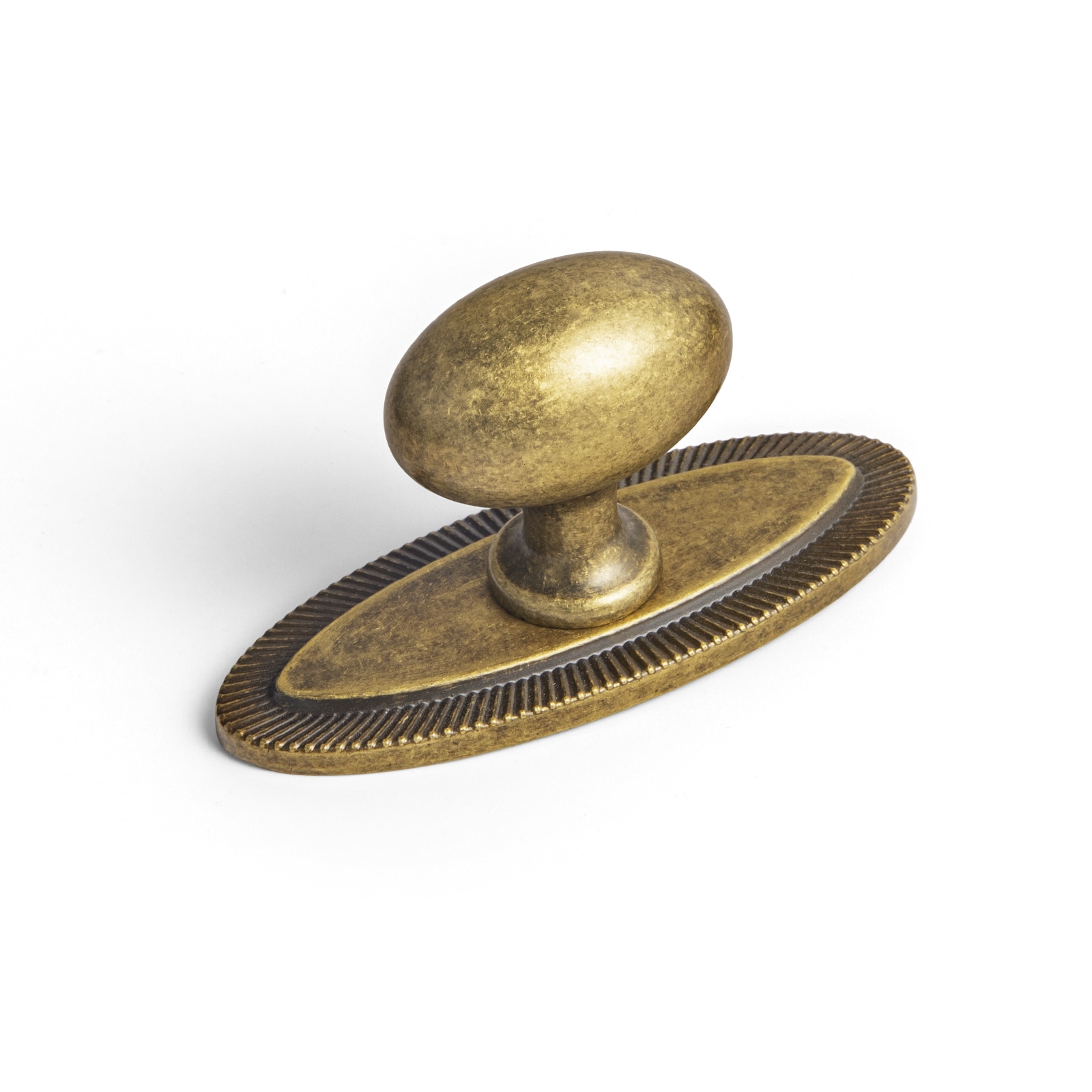 Miaokesen 6175GT-DK-DP-E 1-2/5-in Antique Brass Oval Classic Cabinet Knob 6 -Pack