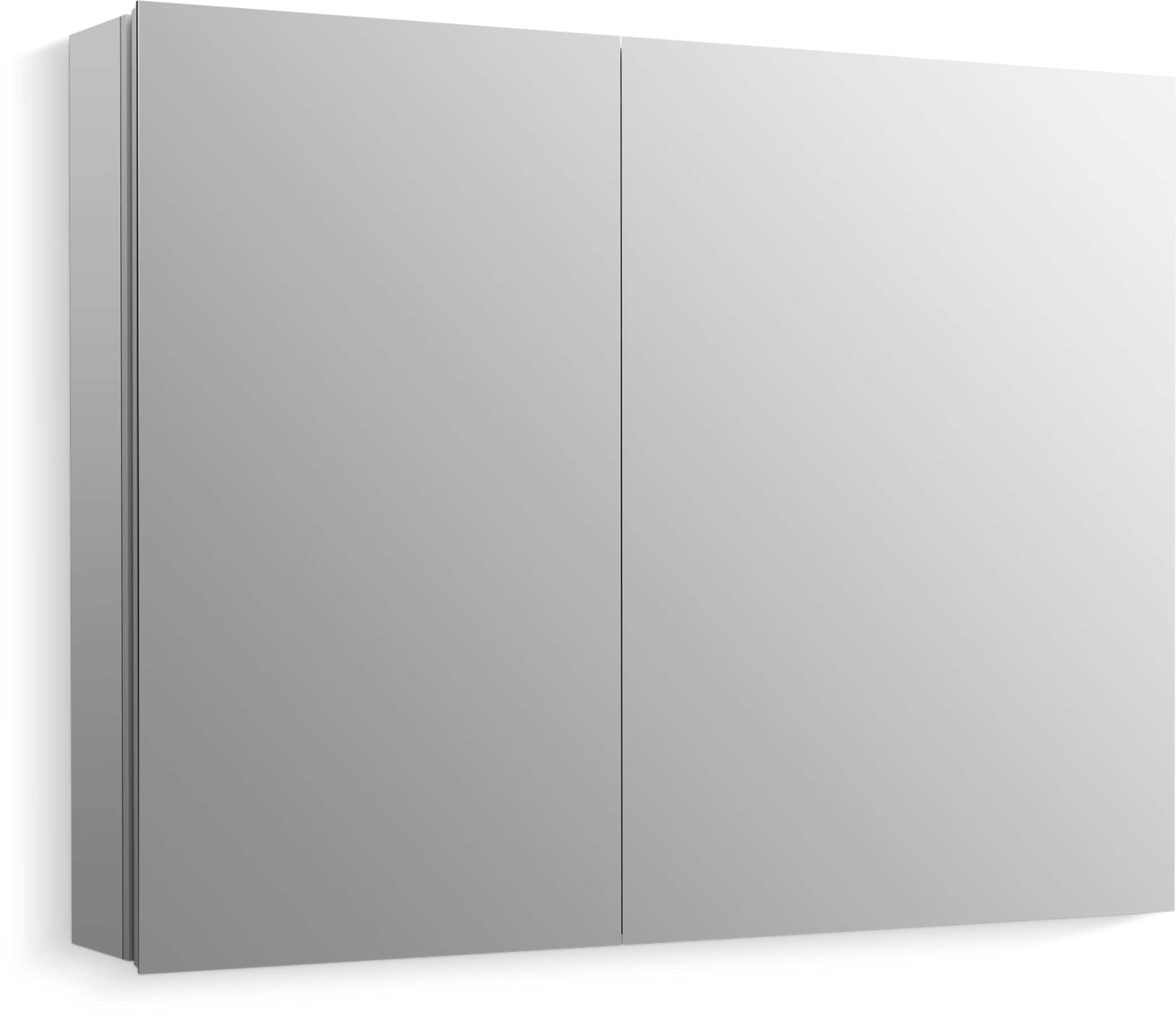 KOHLER 56005-NA Embark 35-Inches x 26-Inches Surface/Recessed Mount Anodized Aluminum Mirrored Rectangle Soft Close Medicine Cabinet