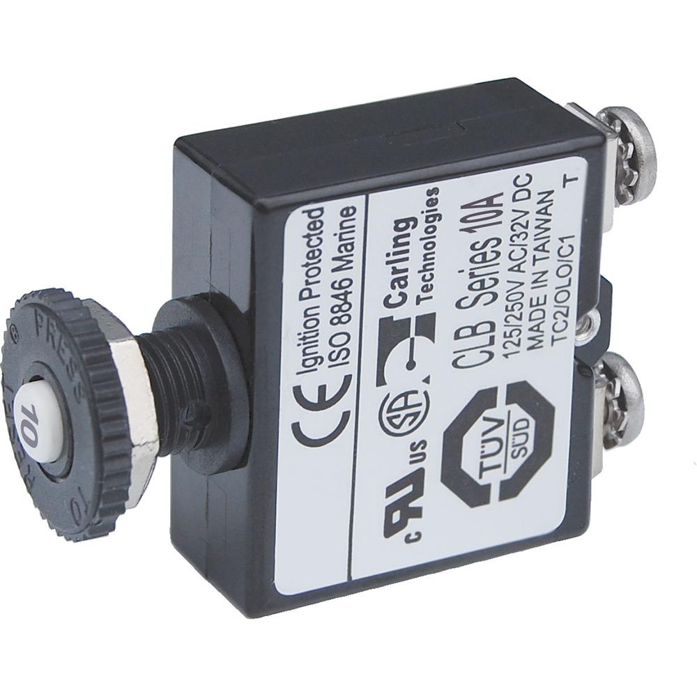  CW66559 Blue Sea Systems 2132 10 amp Push Button Reset Only Screw Terminal Circuit Breaker