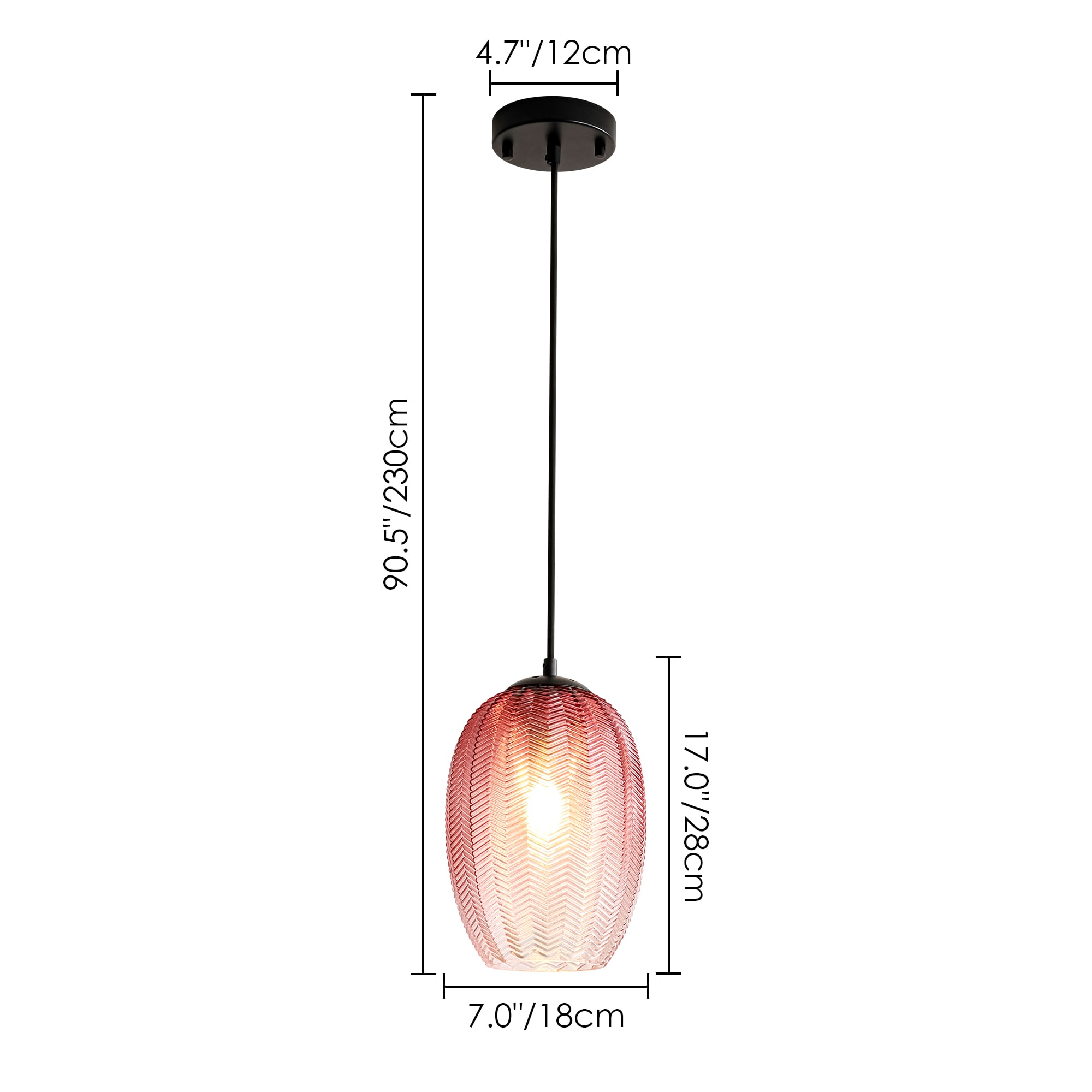 Ozma Orange Aluminum Dome Pendant Light with Adjustable Cord