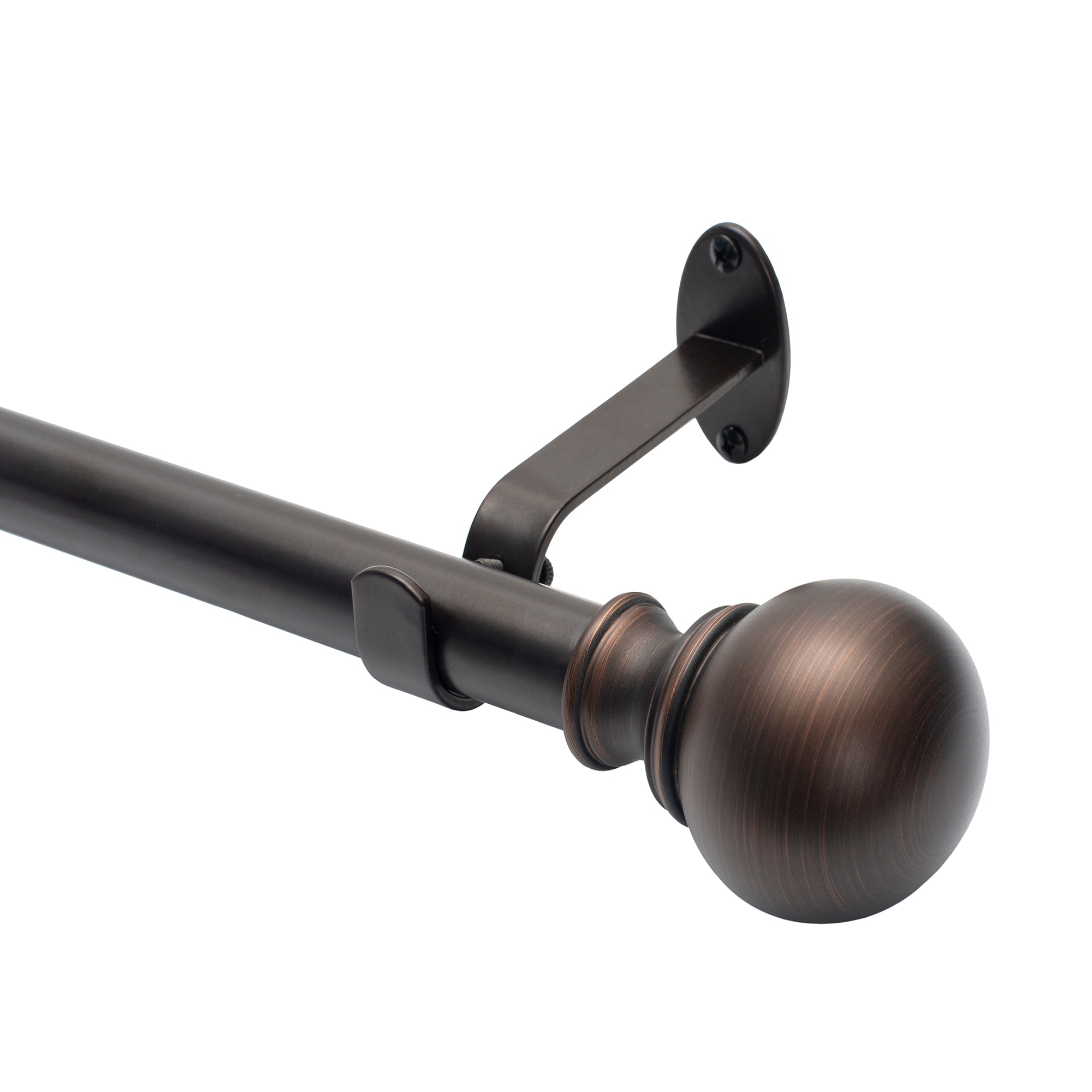 Elrene Home Fashions 194590000349 Cordelia 28-in to 48-in Antique Bronze Iron Single curtain rod with Finials