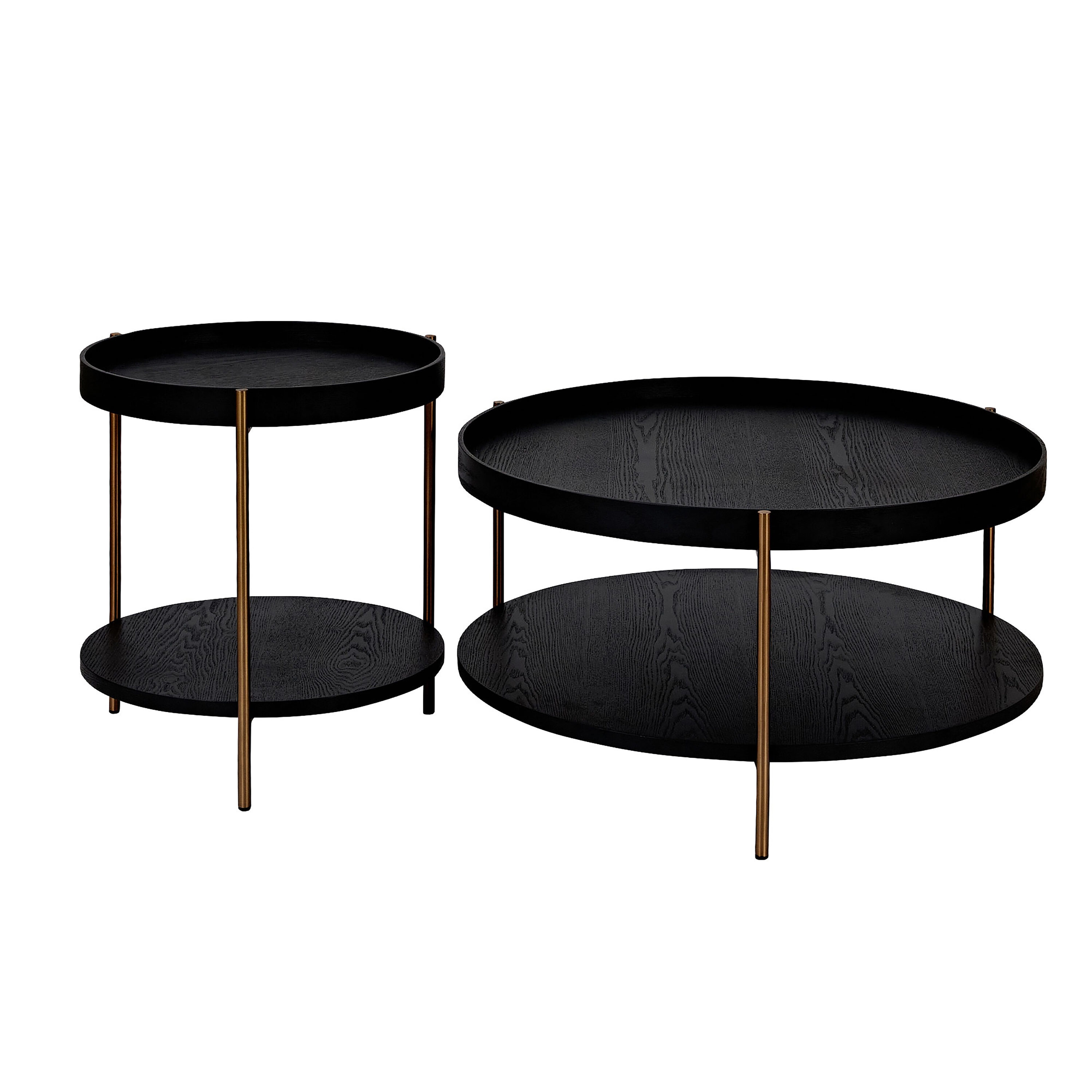 Clihome OF-0391PP16-BABL-2 Coffee Table MDF Modern Coffee Table with Storage