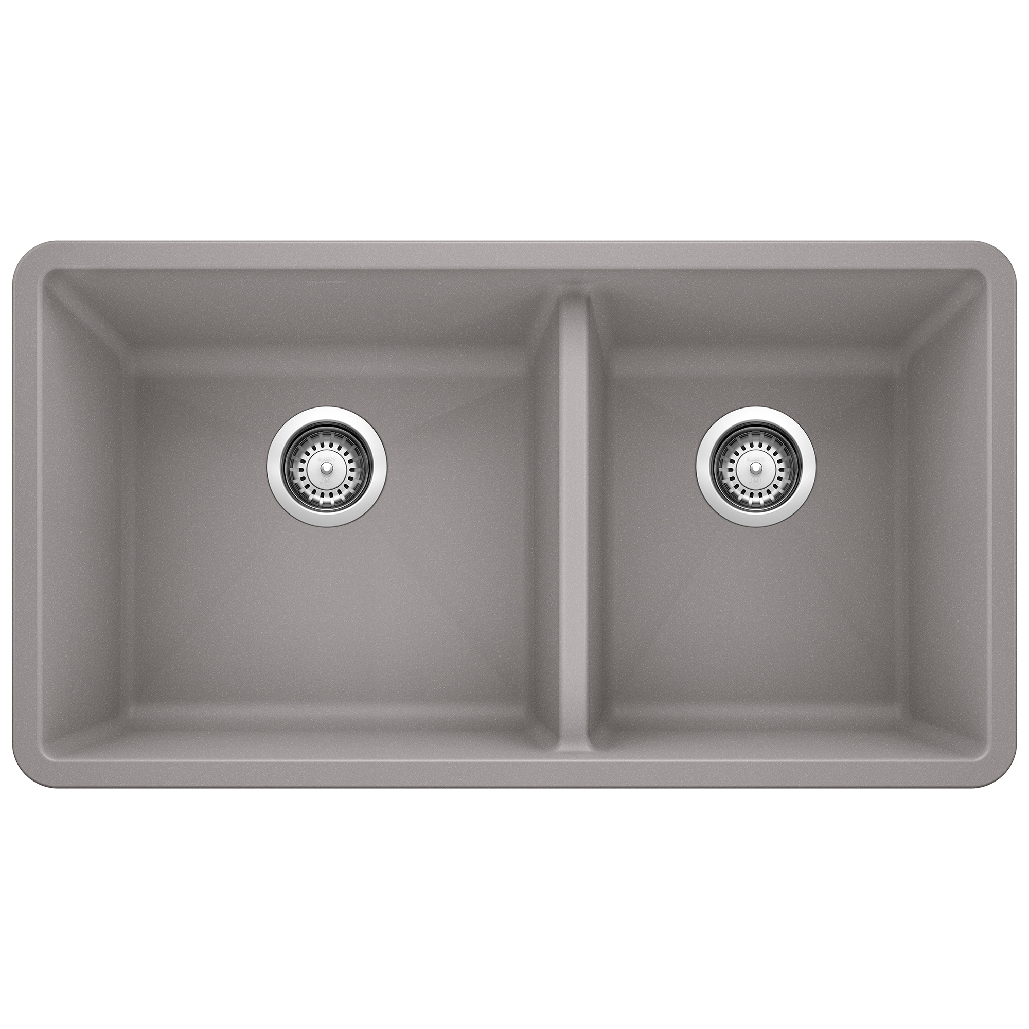 BLANCO 441130 Precis Silgranit Undermount 33-in x 18-in Granite Double offset bowl Kitchen Sink