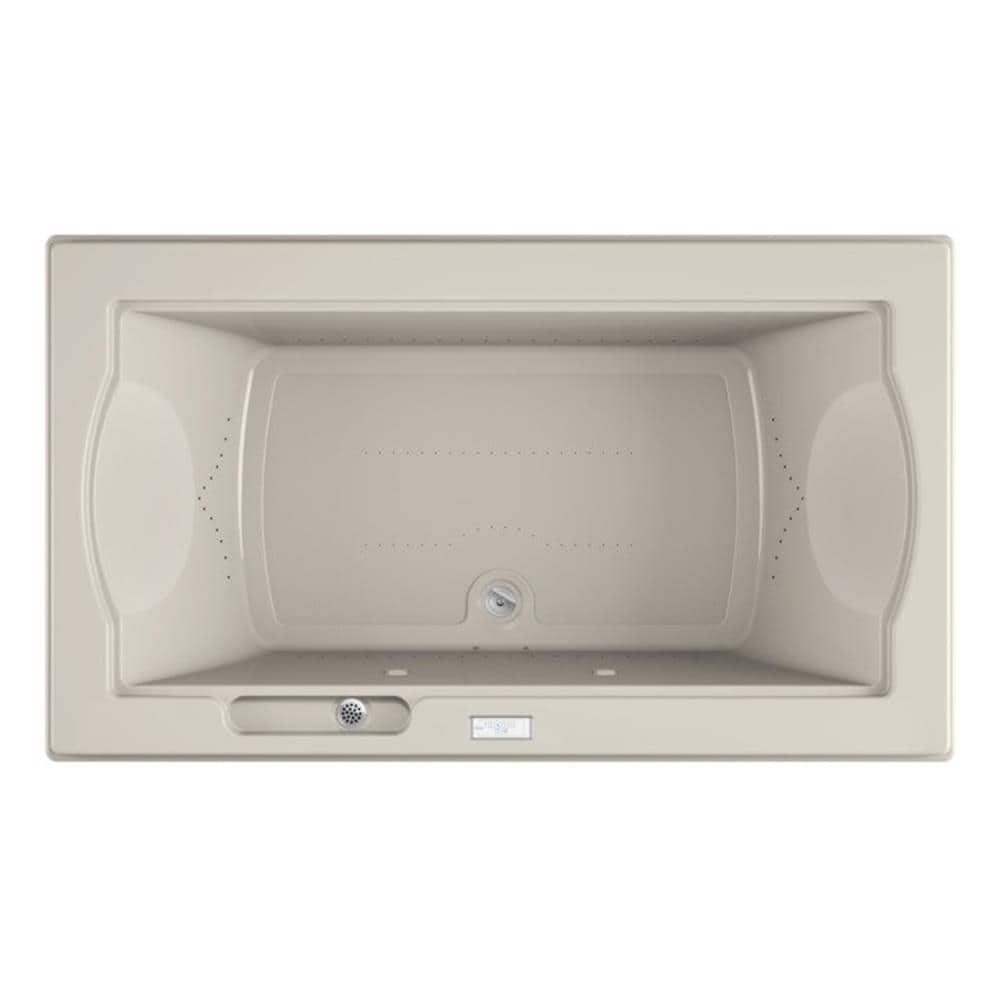 Jacuzzi MD10969 FUZION 42-Inches x 72-Inches Oyster Acrylic Rectangular Drop-in Whirlpool and air bath combination tub Drain ( Center Drain )