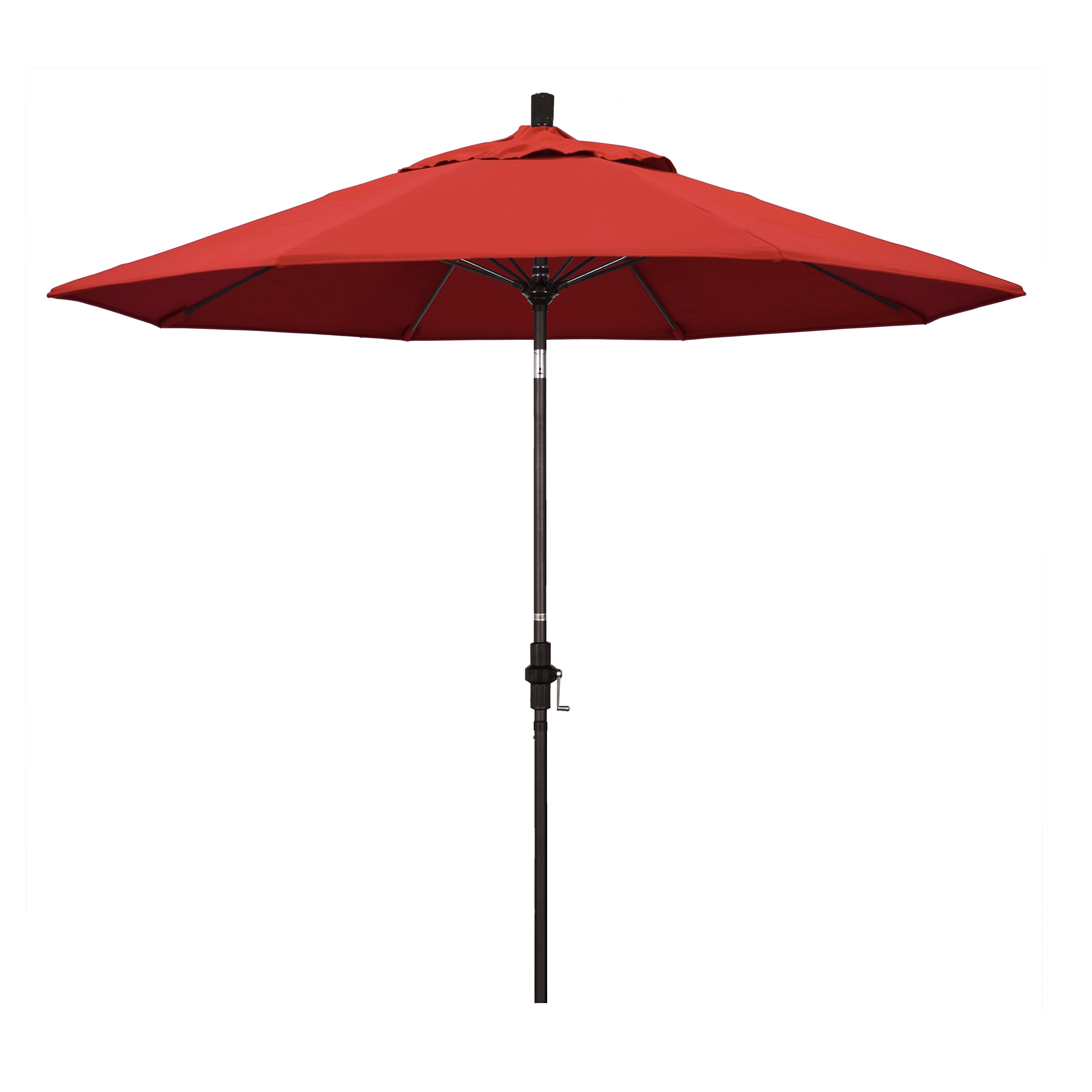 California Umbrella GSCUF908117-5403 9-ft Aluminum Red Auto-tilt Market Patio Umbrella