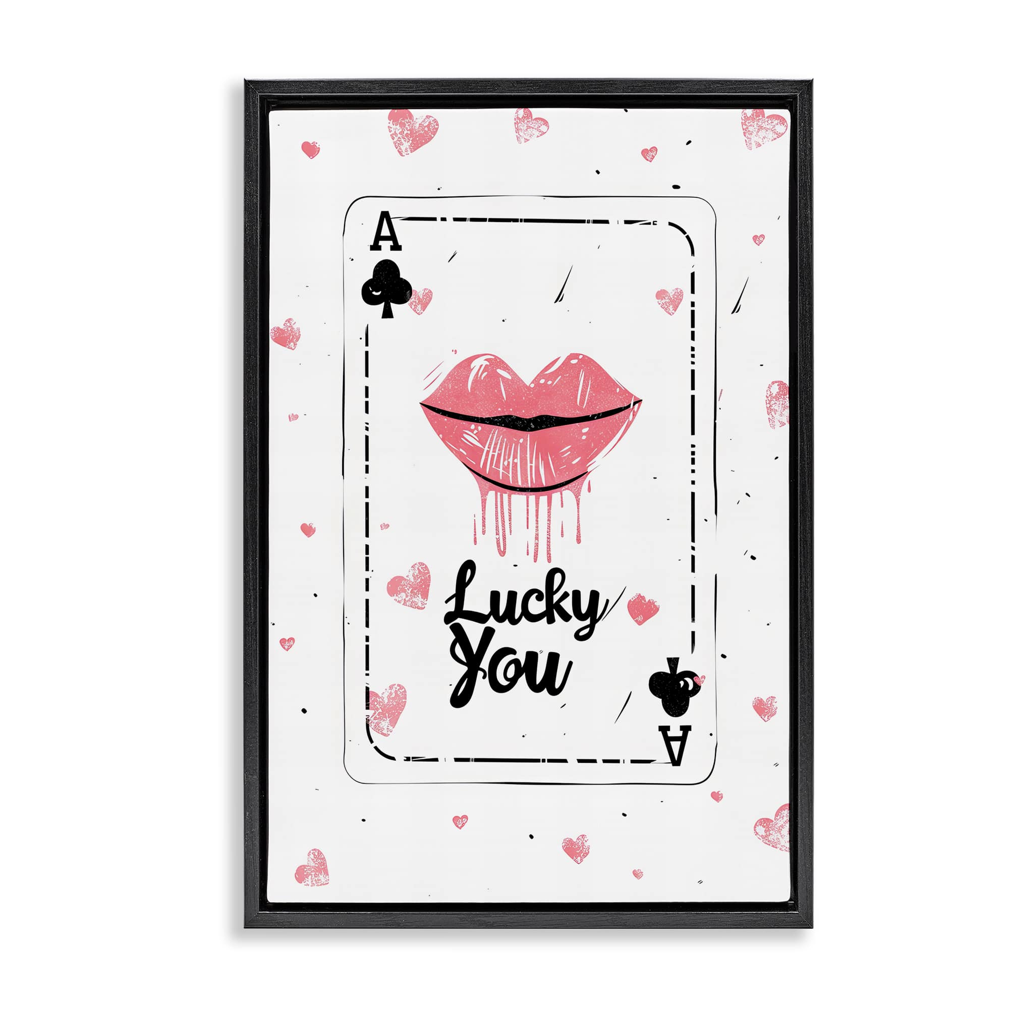 Stupell Industries BT-670-FFB-20X30 Lucky You Playing Card Floating Frame design by LSR Design Studio