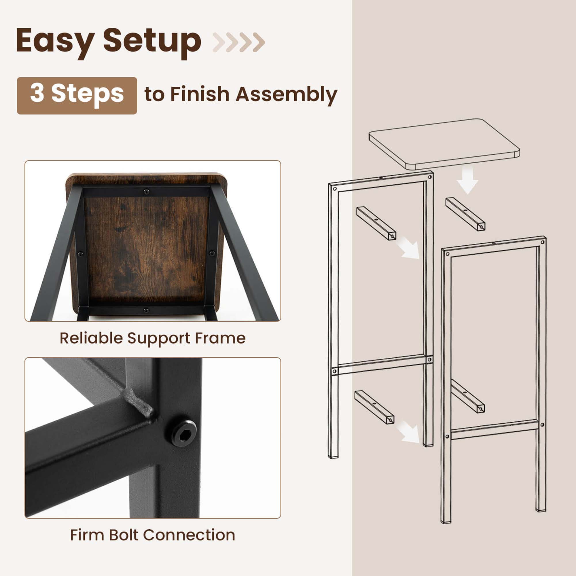 Costway HCST03401 stools - View #4