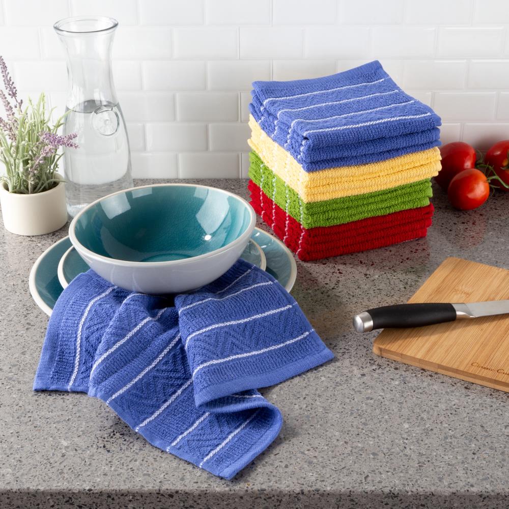 Kitchen Dish Towels, 16 Inch x 25 Inch Bulk Cotton Kitchen Towels and  Dishcloths Set, 6 Pack Dish Cloths for Washing Dishes Dish Rags for Drying