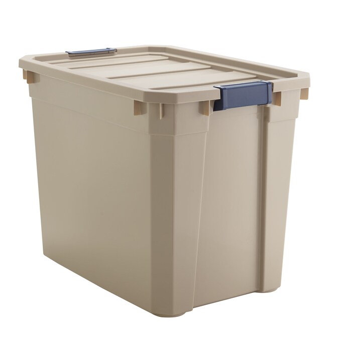 Blue Hawk 27Gallon (108Quart) Bronze Tote with Latching Lid in the Plastic Storage Totes