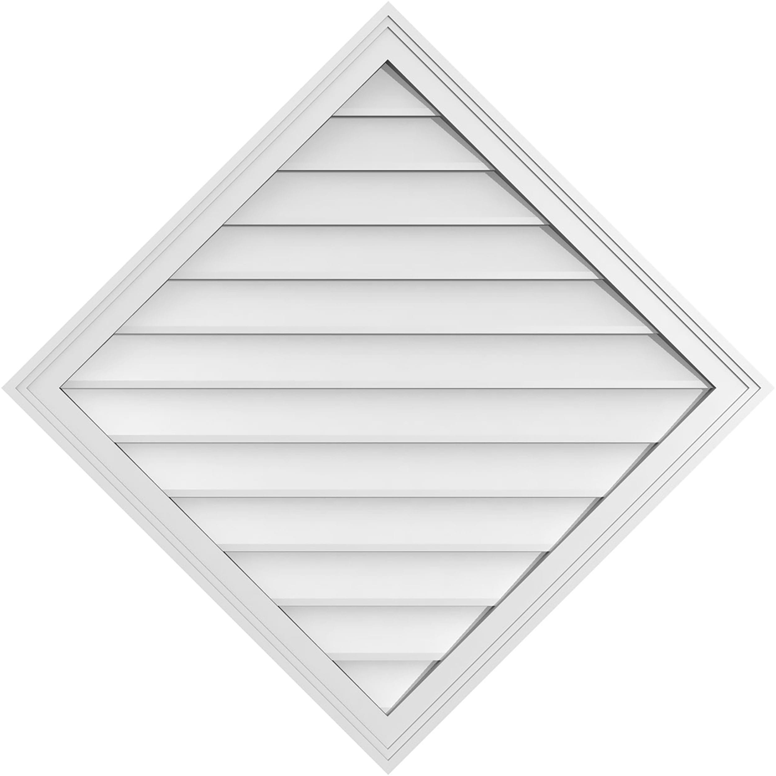Ekena Millwork GVPDI38X3802SF 38-Inches x 38-Inches Off-white Diamond PVC Gable Louver Vent