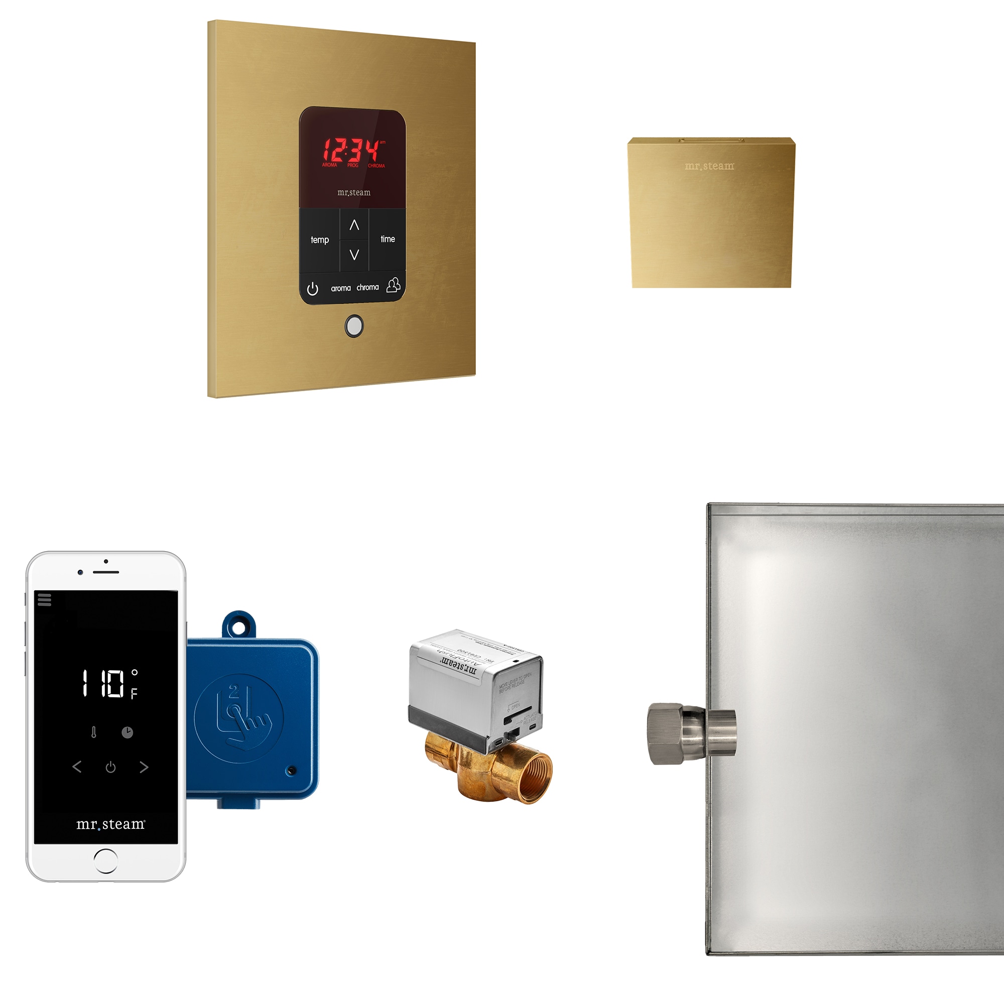 Mr. Steam MSBUTLER1SQ-RAW 120-Watt Custom Plated/Unfinished Steam generator control kit