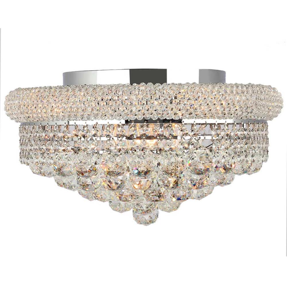 Worldwide Lighting W33011C16 8-Light 16-in Chrome Flush Mount Light
