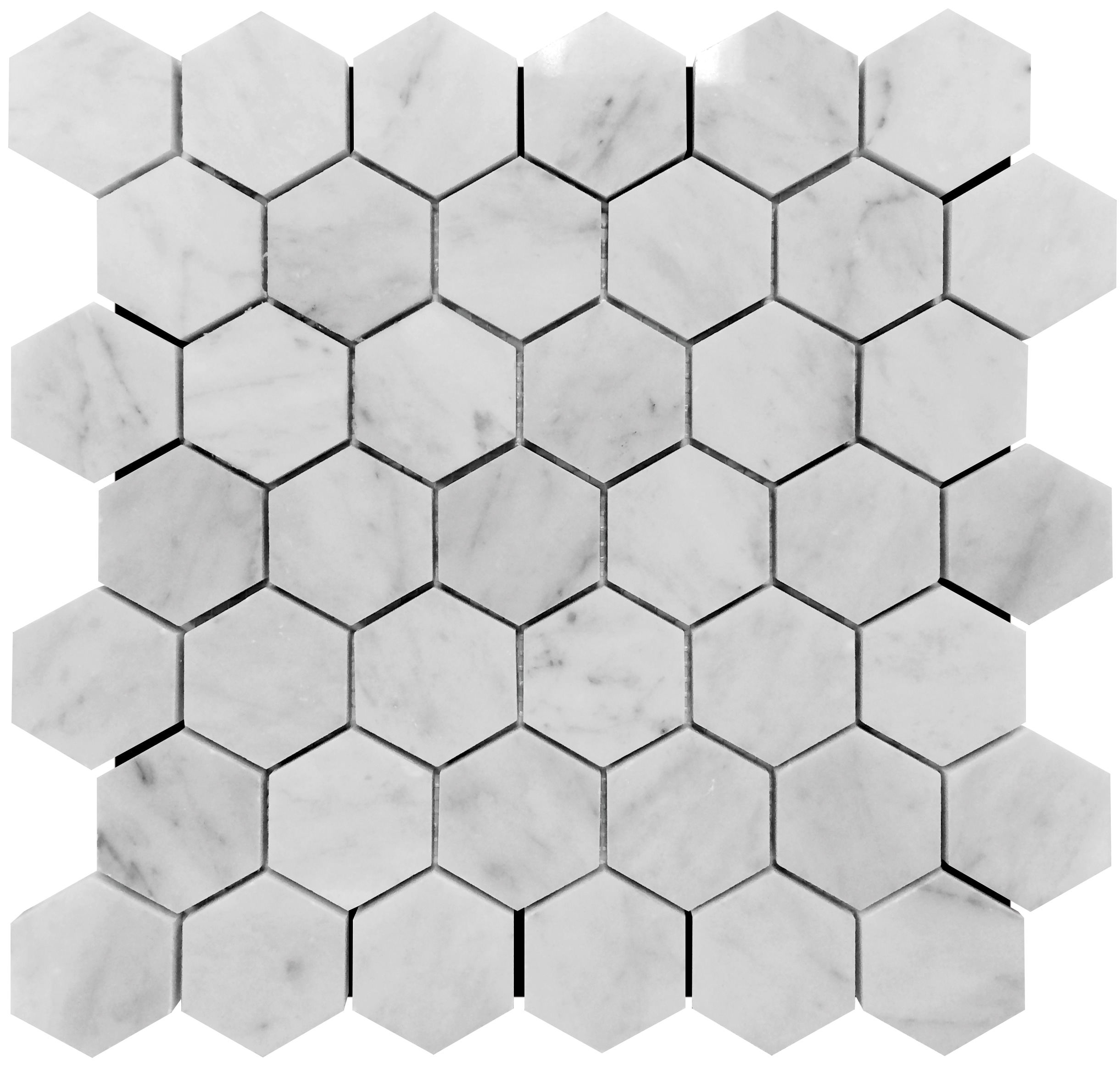 Apollo Tile APLKB88G03PASAMPLE Sample- Floor and Wall Tile White 4-in x 4-in Polished Hexagon Floor and Wall Tile