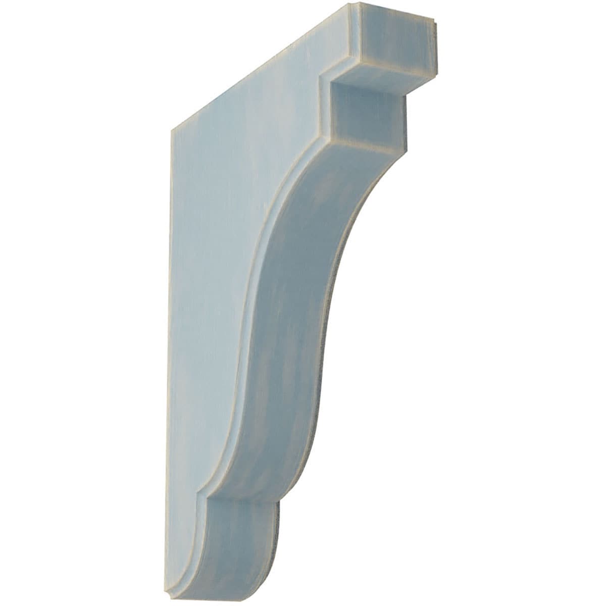 Ekena Millwork BKTWD02X07X10BEBU Bedford 1-3/4-in x 7-1/4-in x 9-1/2-in Rubberwood Blue Wood Standard Bracket