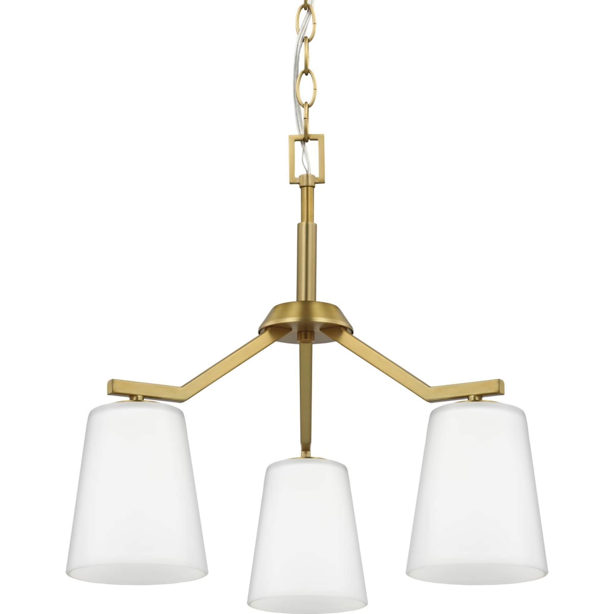 Vertex Brushed Gold and Nickel Convertible Chandelier with Etched Glass Shade