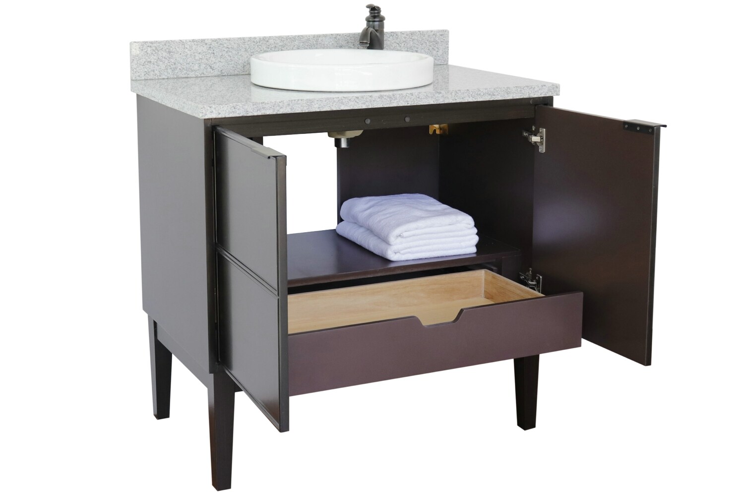Bellaterra Home LV0503-CP Single Vanity- Cab only 36-in Cappuccino