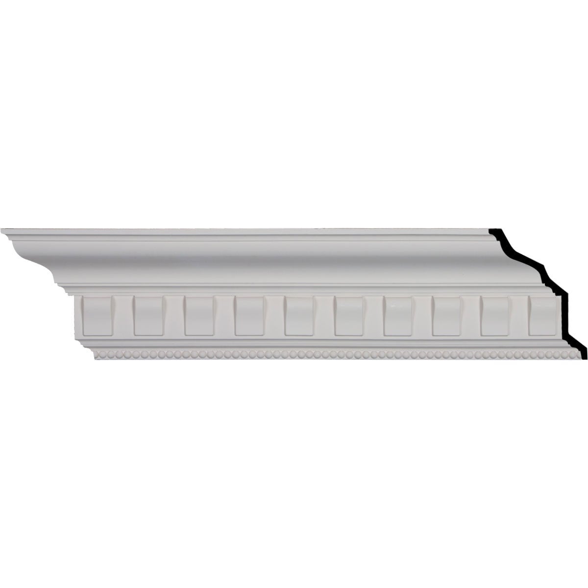 Ekena Millwork MLD07X05X08NO-CASE-2 Nouveau with Bead 7-1/4-in x 7-ft 10-1/2-in Primed Urethane Crown Moulding 2 -Pack