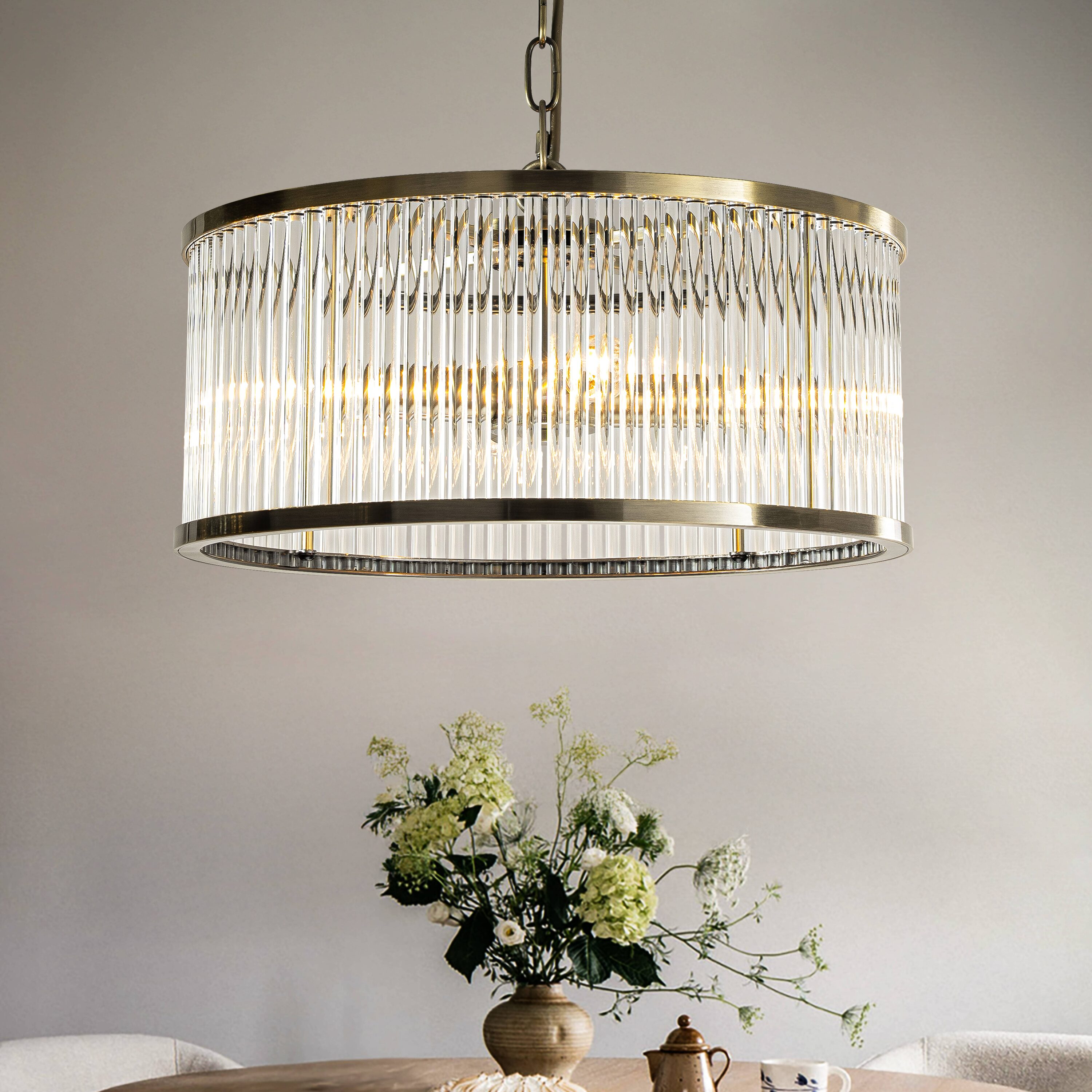 AloaDecor Lighting L7209D40BZ10A 4 -Light Antique Bronze Modern/contemporary For Use in Bedrooms, Dining Rooms, Foyers, Kitchens, Living Rooms Chandelier