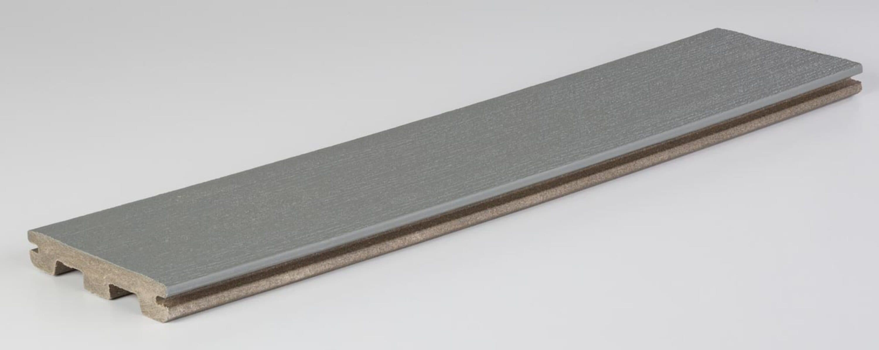 Prime 5/4-in x 6-in x 12-ft Maritime Gray Grooved Composite Deck Board | - TimberTech ESGV5412MG