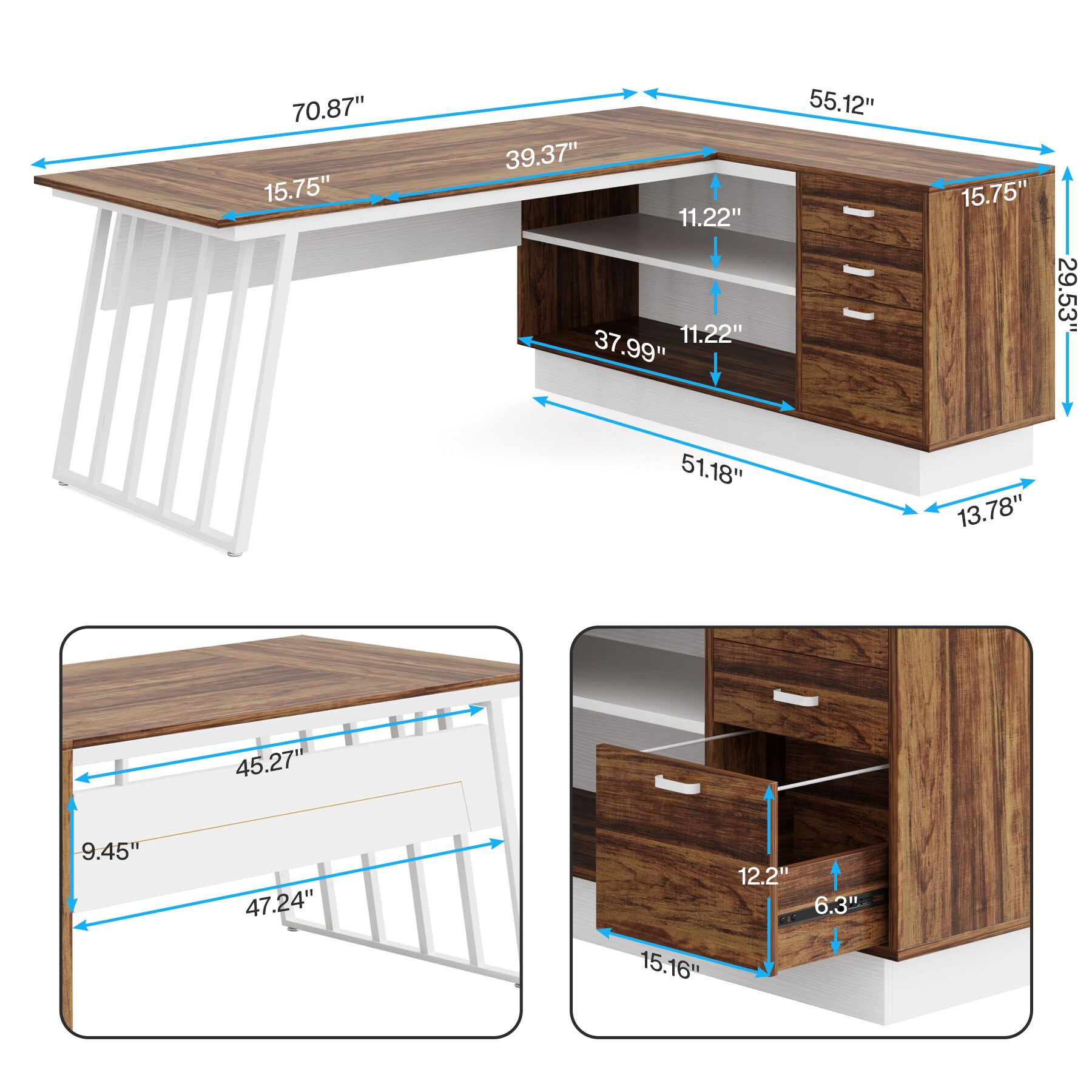 Fnova LWTJ-JW0723 Office-Tables - View #3