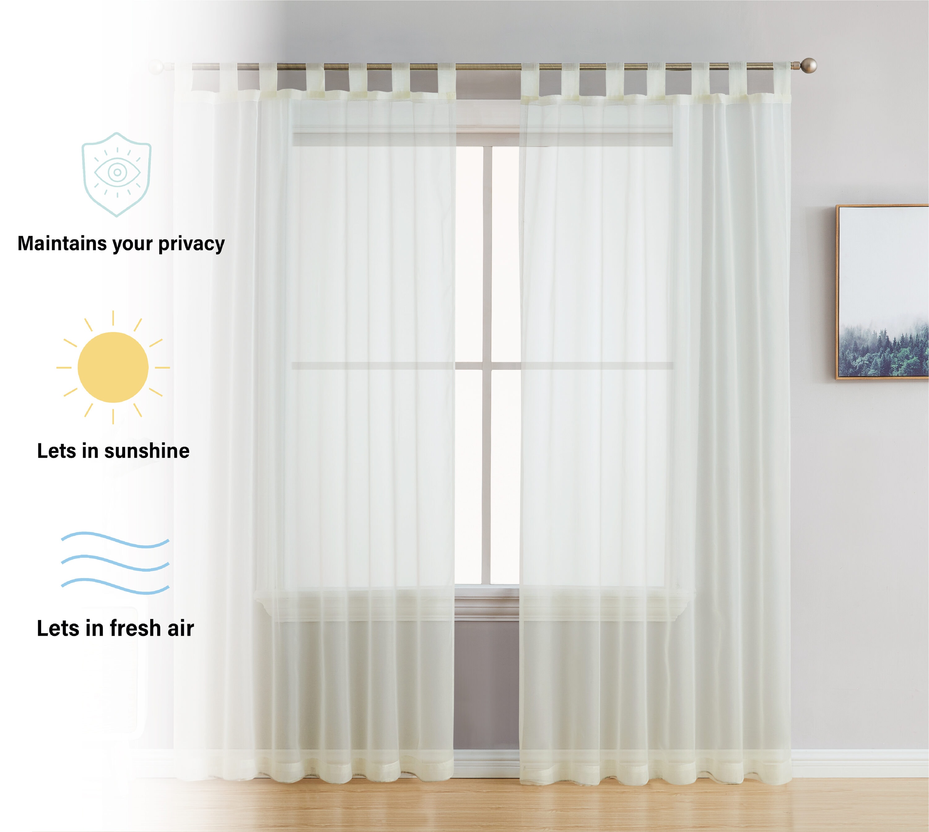 HLC.me SH-TBTP-84IVY curtains - View #3