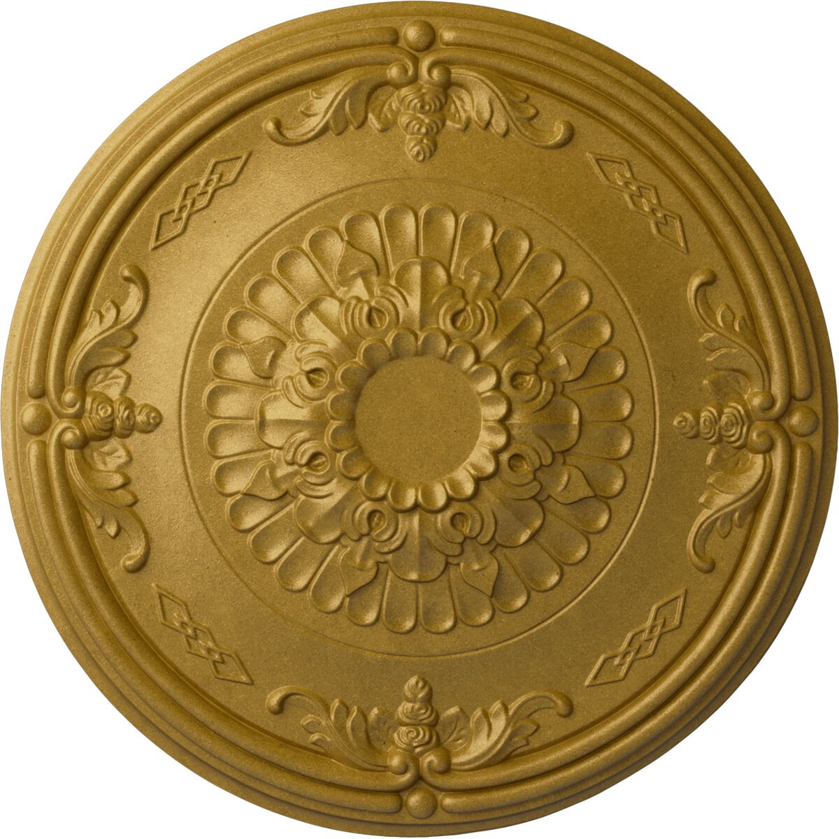 Ekena Millwork CM27ATPGS Athens 26.25-in W x 26.25-in L Painted Pharaohs Gold Polyurethane Split Ceiling Medallion