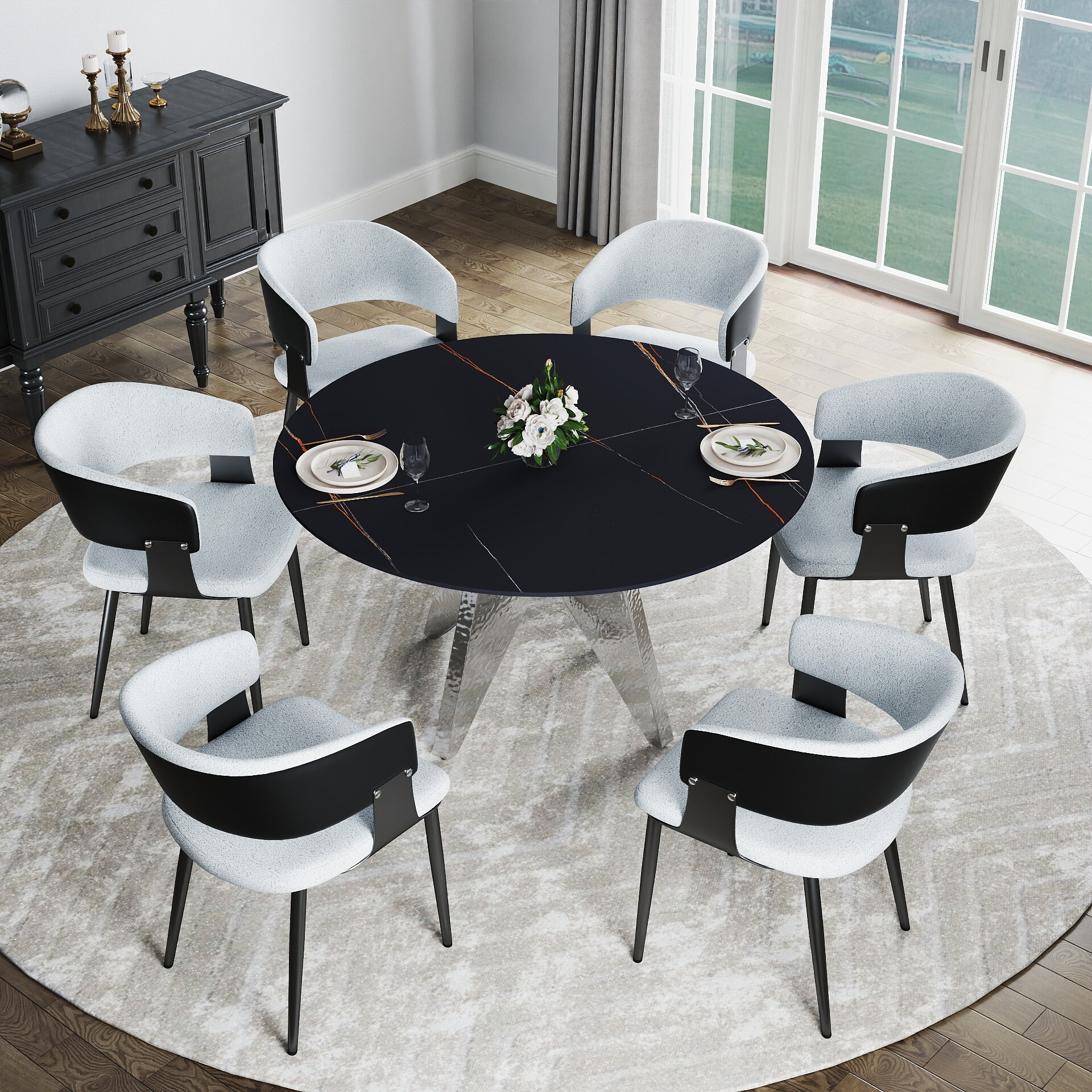BuotiqHom DH-AT-135B-8S Dining-Tables - View #2