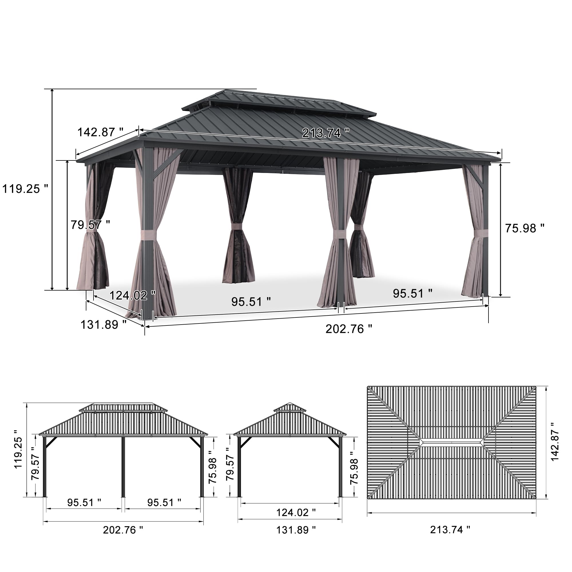 PURPLE LEAF LS04JJG1218 Wood-Resin-Gazebos - View #13
