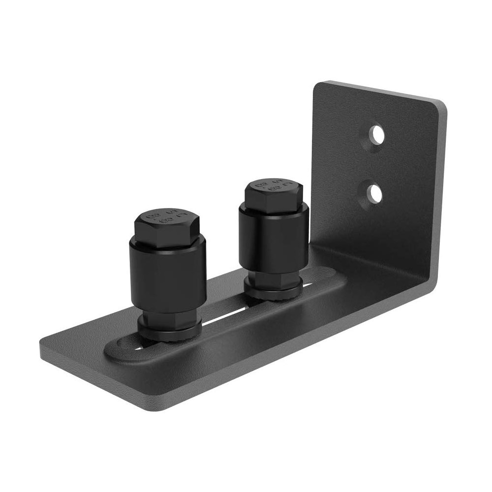 Clihome Matte Black Interior/Exterior Barn Door Hardware Kit in the ...