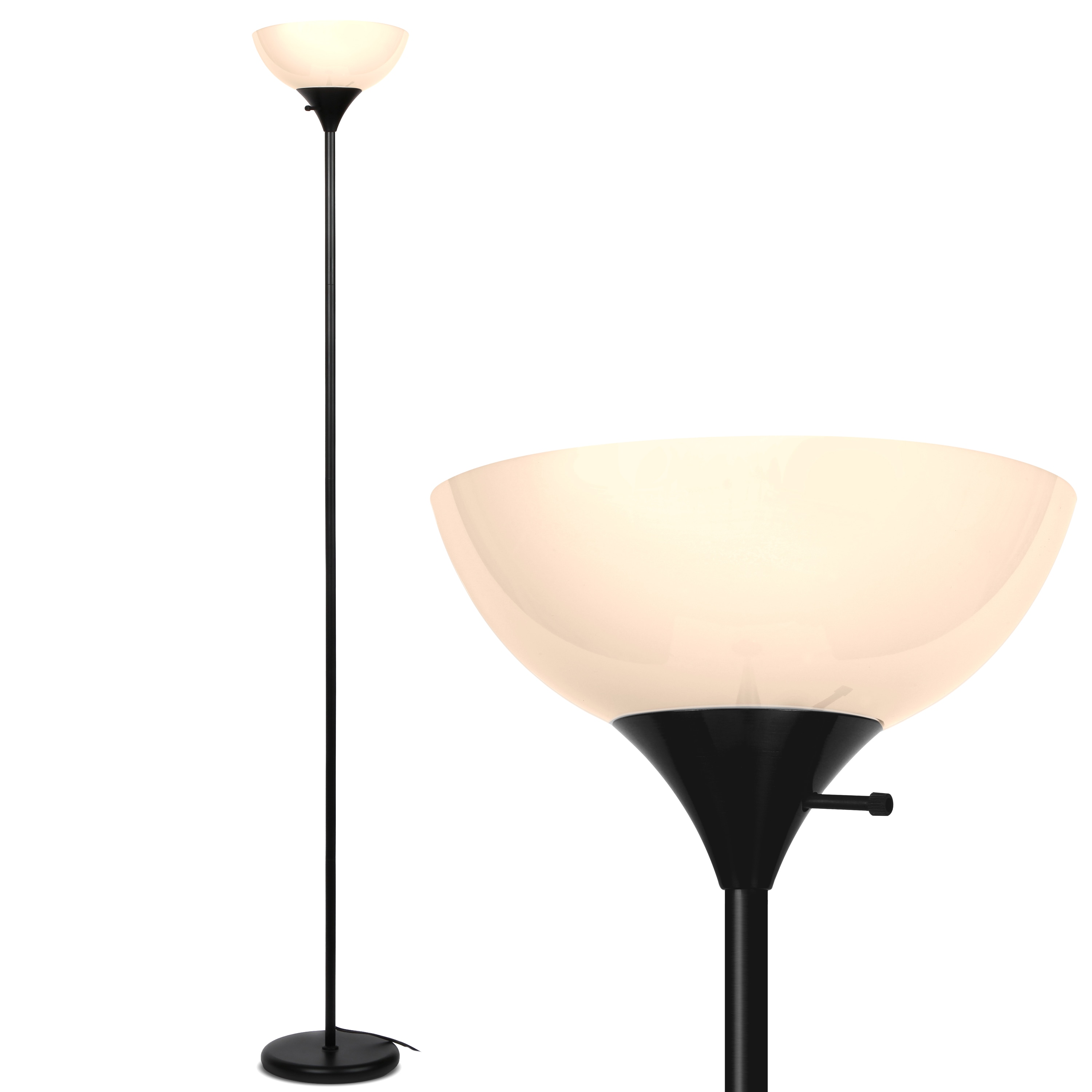 Brightech 72-in Classic Black Torchiere Floor Lamp in the Floor Lamps  department at Lowes.com