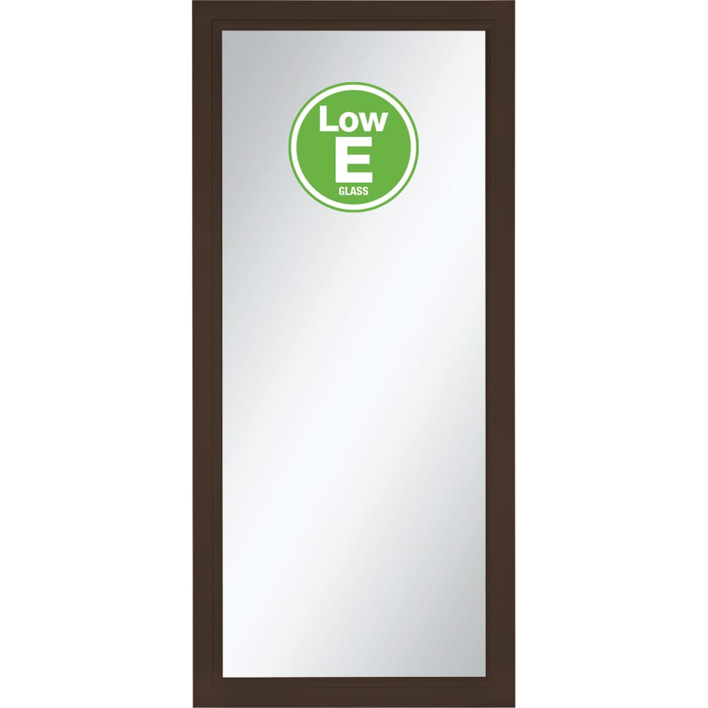 Select 36-in x 81-in Brown Aluminum Storm Door Full-view with Interchangeable Screen (Handle Not Included) | - Pella 6000LE042