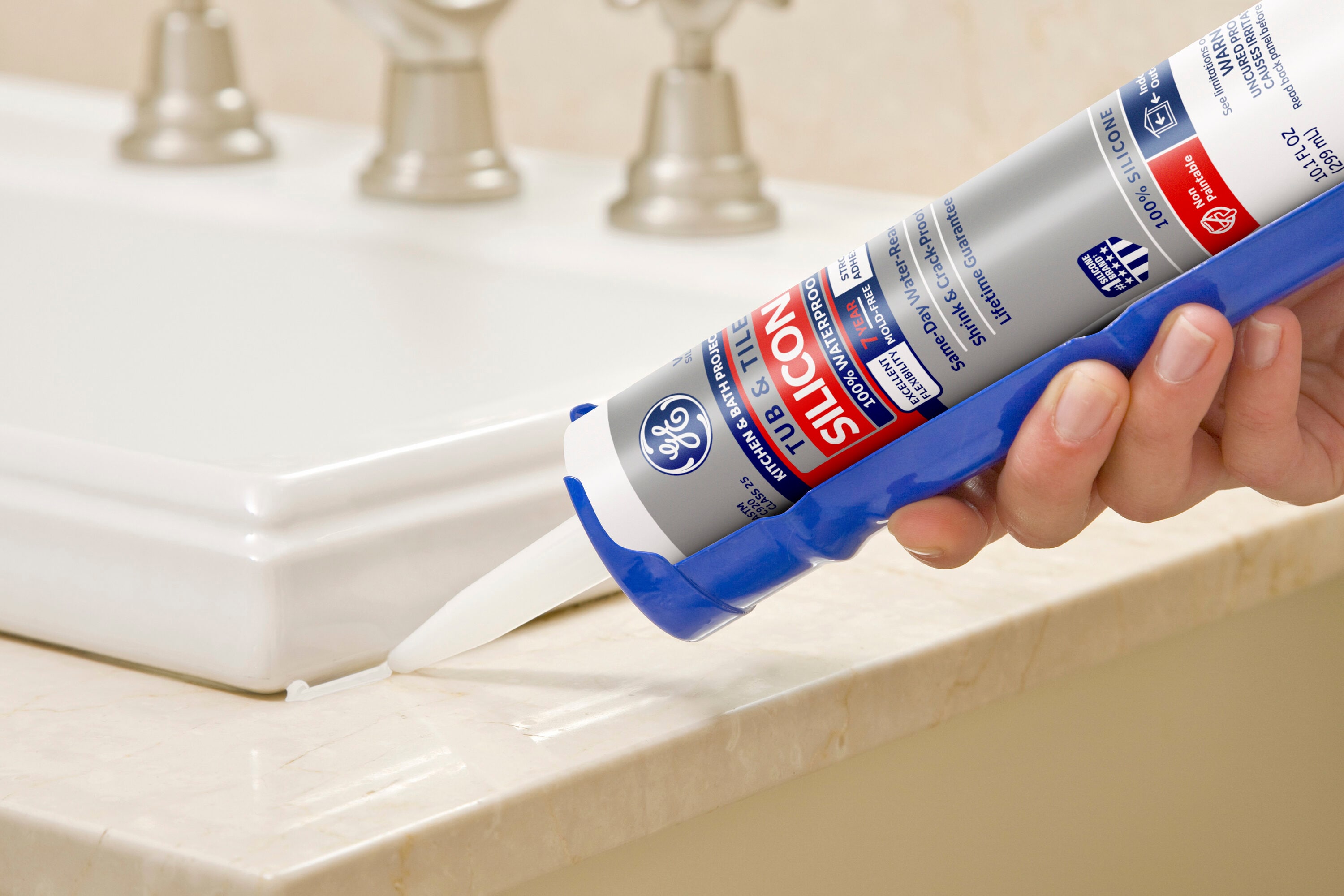GE Silicone 1 Tub and Tile, Kitchen and Bath 10.1-oz White Silicone Caulk  in the Caulk department at