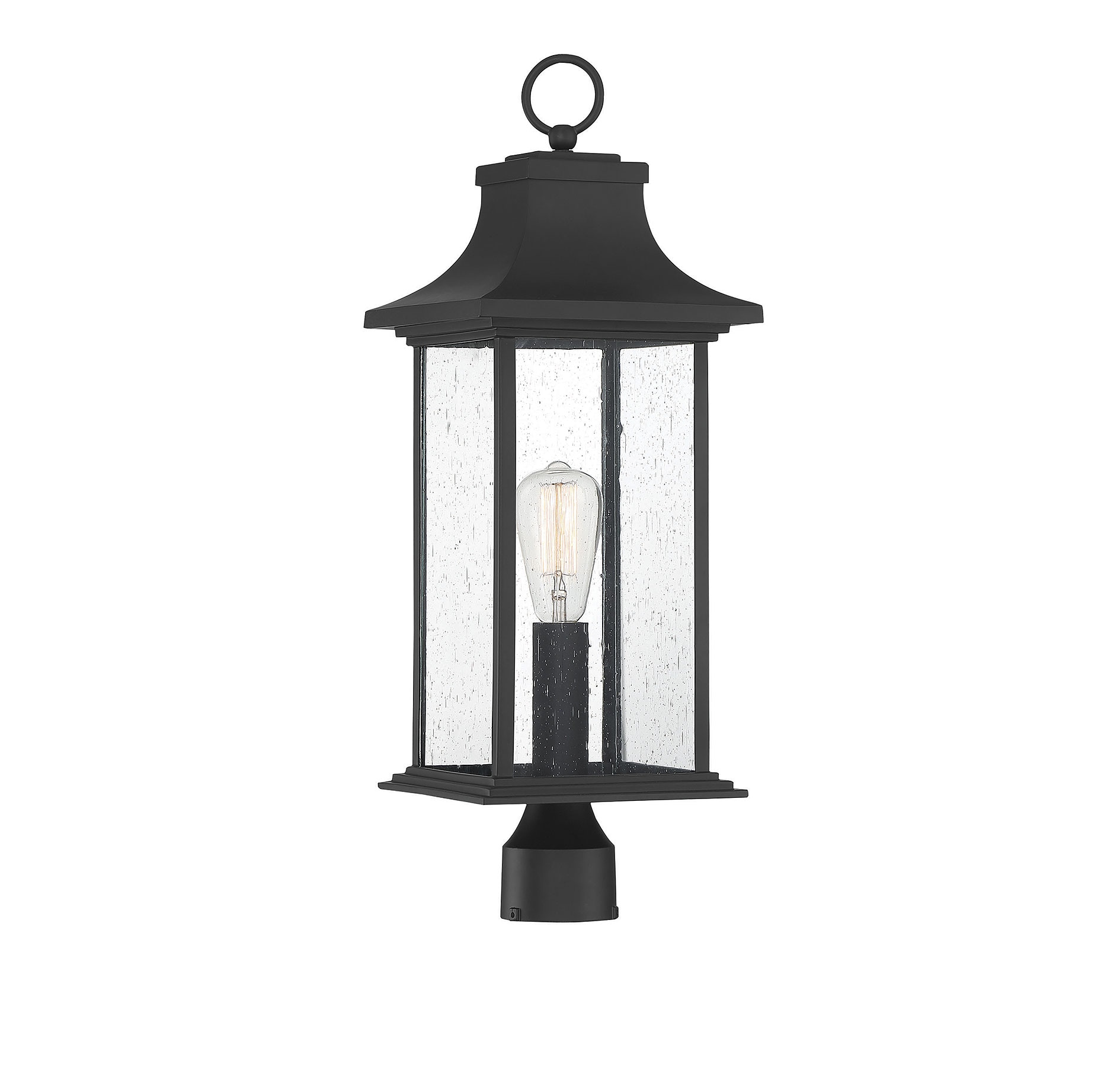 Savoy House 5-454-BK Hancock 24.25-Inches Matte Black Rustic Outdoor Light post lantern