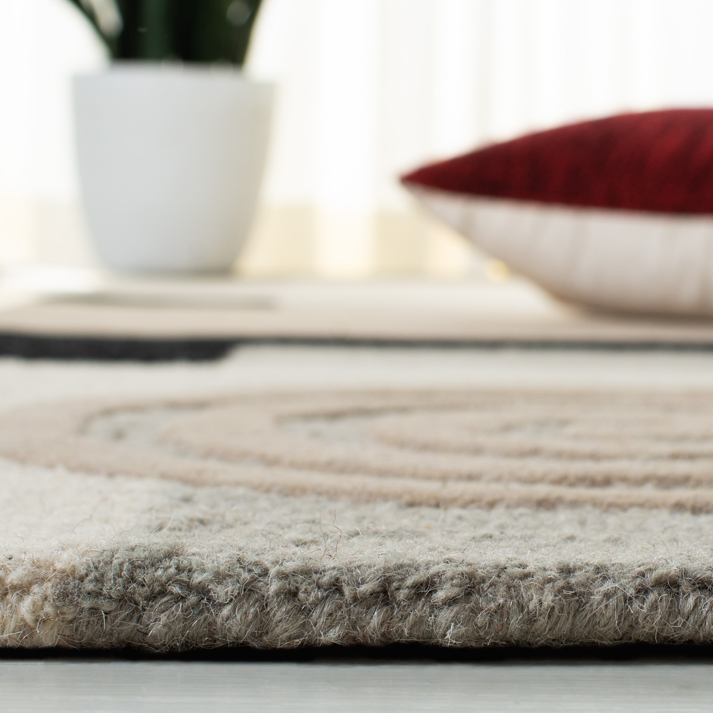 Handmade Tufted Wool Abstract Runner Rug, 2'6" x 14'
