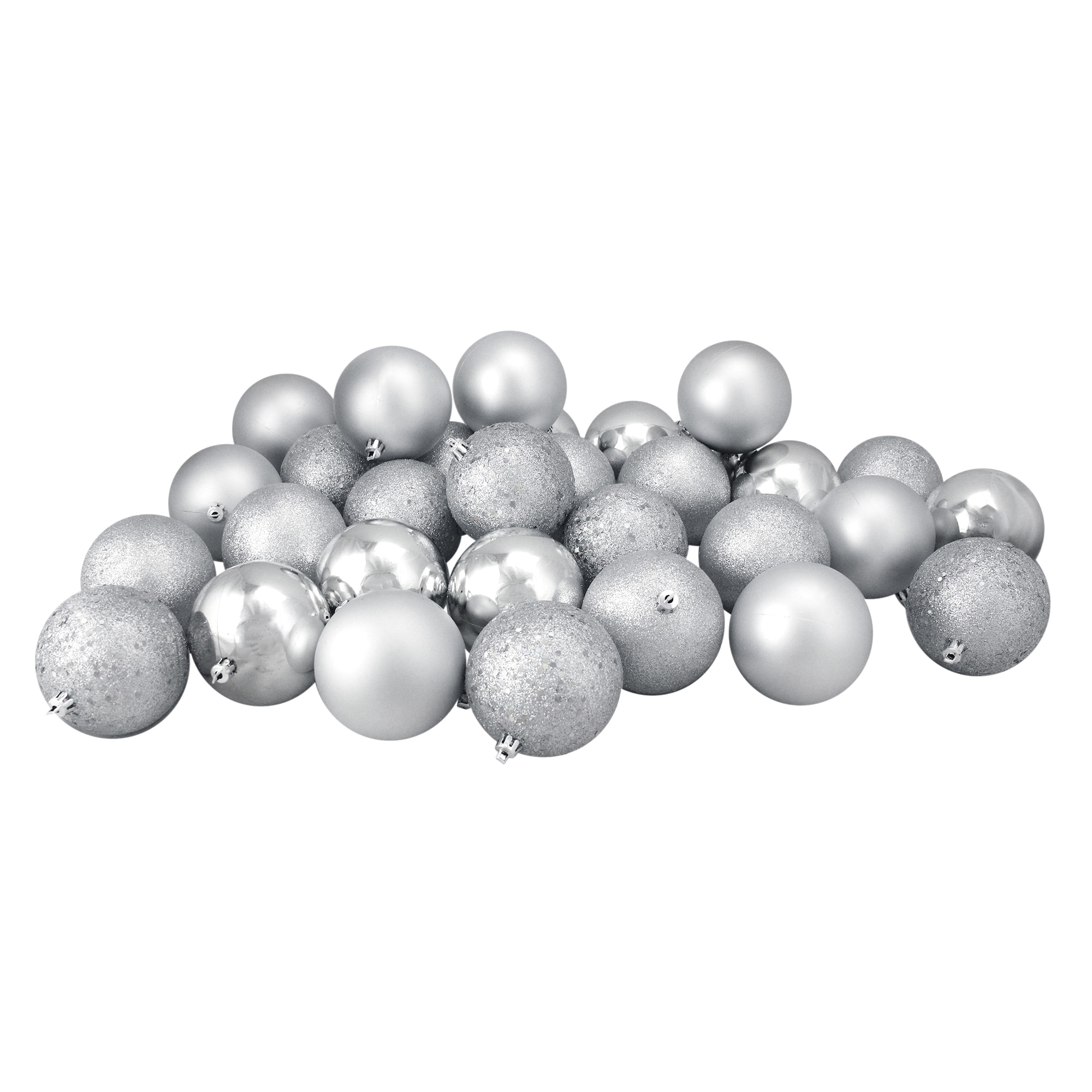 Northlight 32275532 32 -Pack Silver Standard Indoor Ornament set Shatterproof