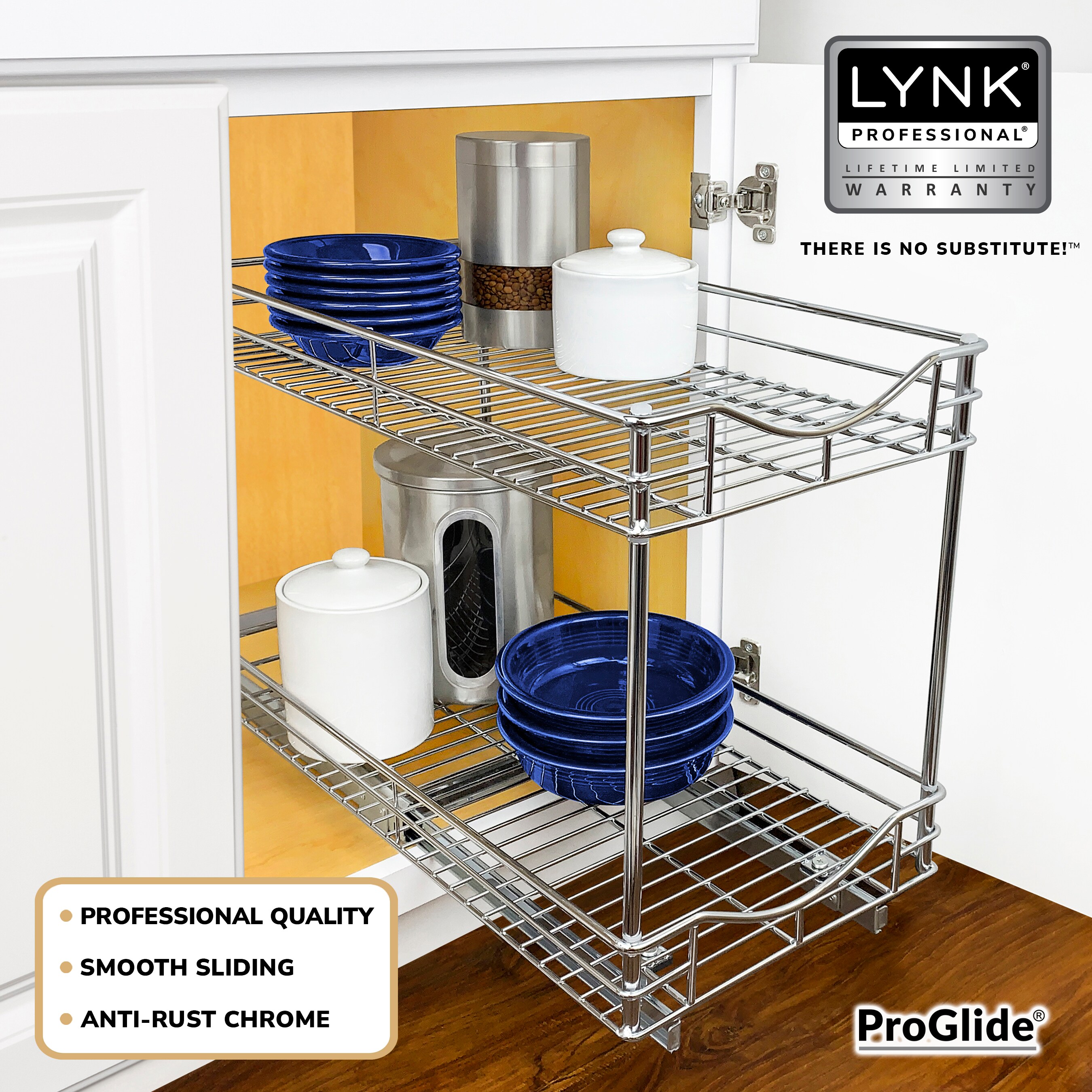 TRINITY 11.4-in W x 15.8-in H 2-Tier Cabinet-mount Metal Under-sink  Organizer in the Cabinet Organizers department at