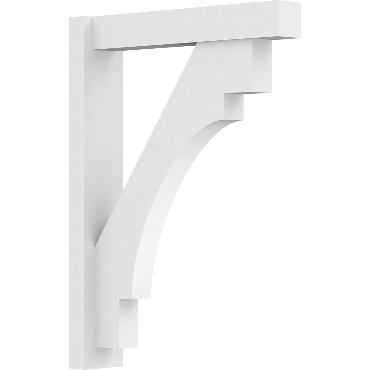 Ekena Millwork OUTP05X24X32MRC05 5-in W x 24-in D x 32-in H Merced Architectural Grade PVC Outlooker with Block Ends
