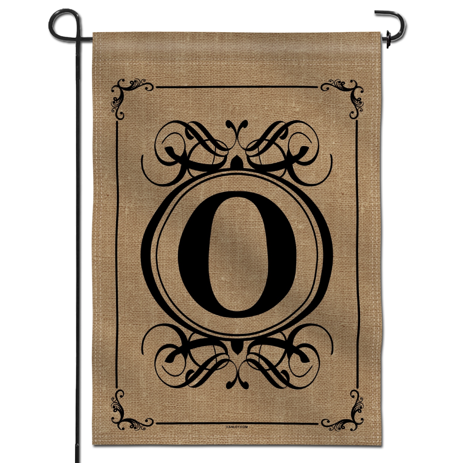 Anley A.FLAG.GARDEN.N45.O Letter O 1-ft W x 1.5-ft H Monogram Garden flag