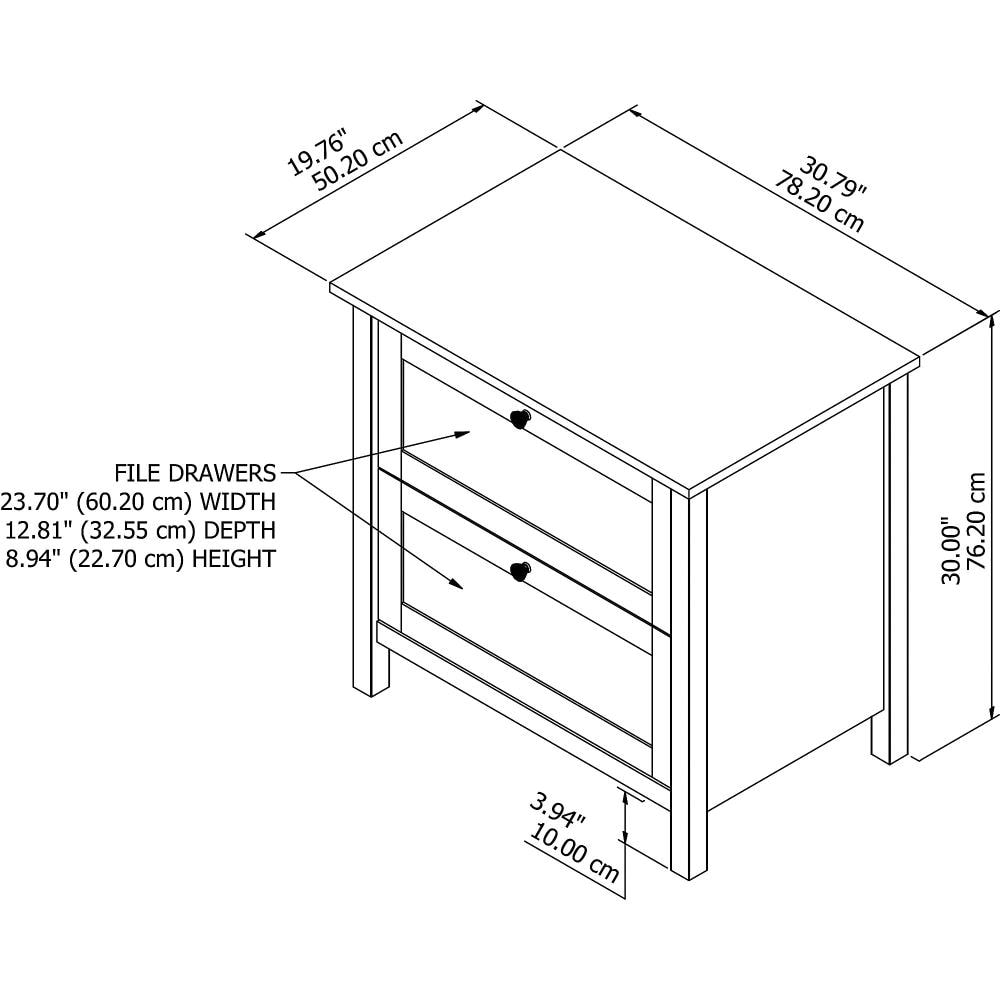 Bush Furniture Mayfield Pure White 2-Drawer 30.79-in File Cabinet ...