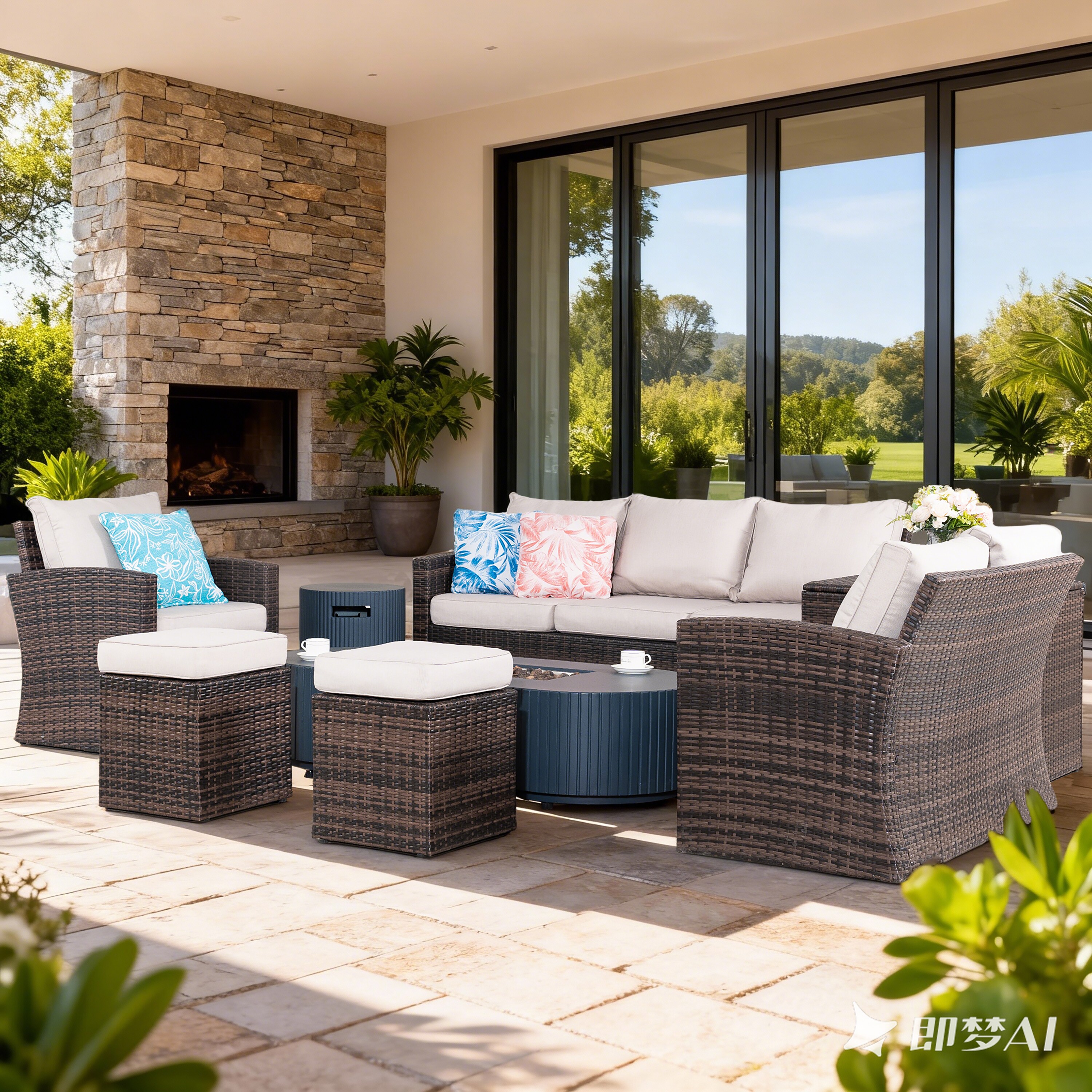 Direct Wicker DWG-1403B2635-BR Patio-Conversation-Sets - View #6