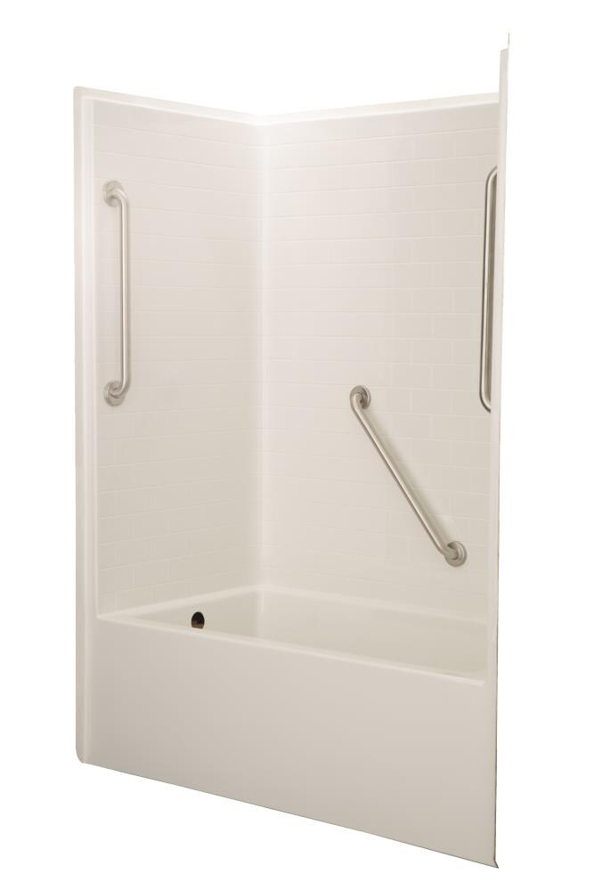 Laurel Mountain Luray 32-in W x 60-in L x 81-in H White Bathtub and ...