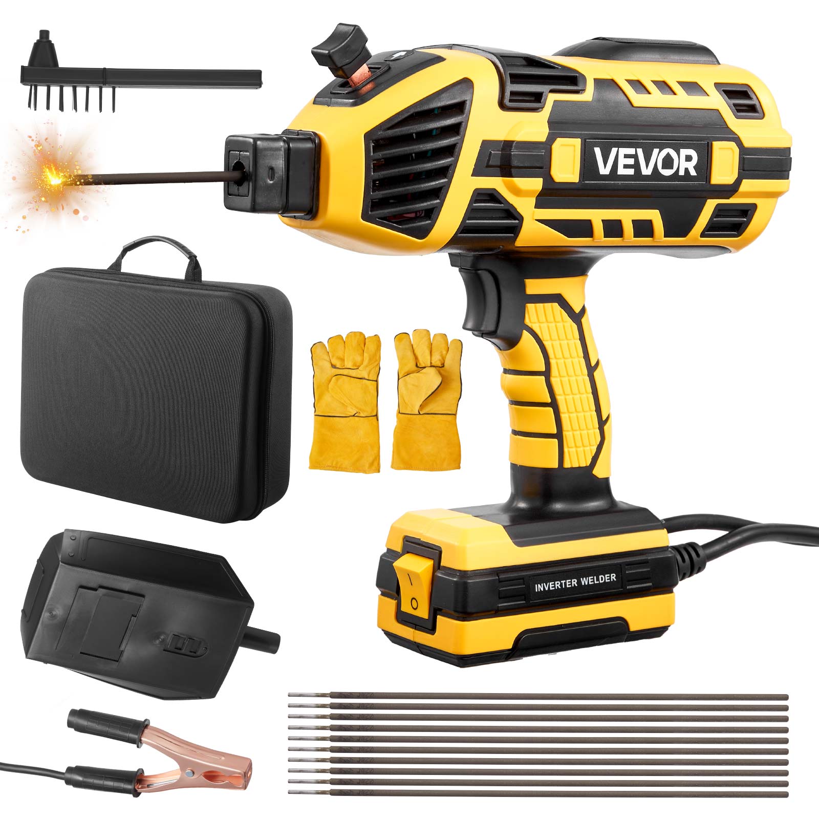 VEVOR Portable Handheld Welding Machine 20-120A Portable ARC Welder with 5-Level Current Adjustment  and IGBT Inverter 110V Handheld Stick Welder with Hot Start Function Fit for 1/16in-1/8in Welding Rods